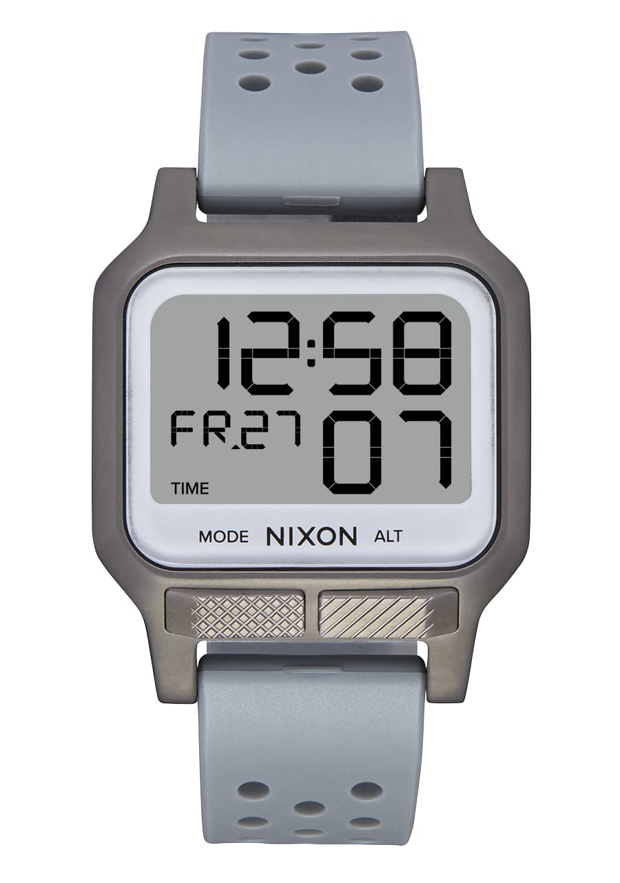 NIXON Heat A1320 Digital Sports Watch for Men & Women - 38mm Ultra Thin Lightweight Design with LCD Display - 100M Water Resistant for Swimming, Running & Workouts - 20mm PU Strap - Perfect for Gym, Outdoor Activities & Everyday Wear