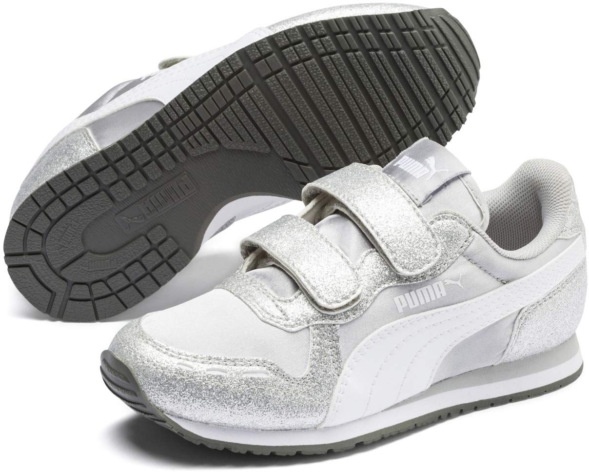 PUMA Men's Cabana Racer Glitz V Ps Sneakers - Silver Metallic Casual Running Shoes for Men | Lightweight Comfortable Walking Shoes for Gym, Workout & Everyday Wear