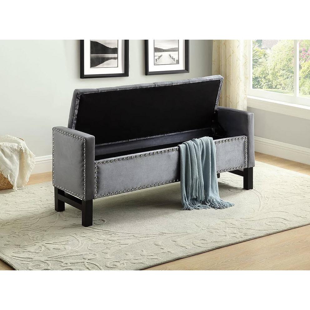 IFDC Home Decor Bench IF 6400 - Modern Wooden Storage Bench with Cushion for Entryway, Living Room & Bedroom | Multi-Functional Seat & Storage Solution