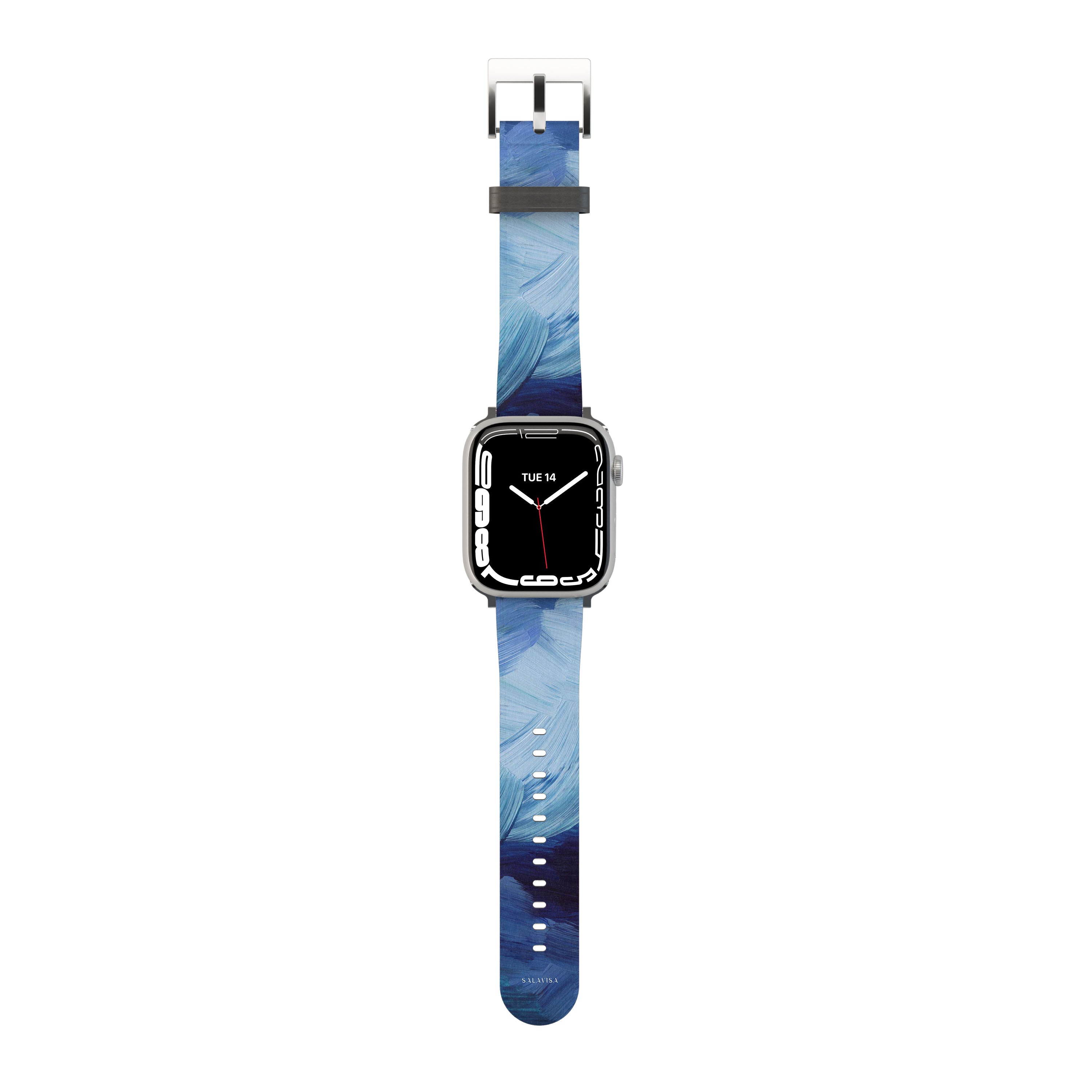 Premium Blue Silicone Replacement Band for Apple Watch - Soft, Durable & Comfortable Strap for Workouts, Running & Everyday Wear