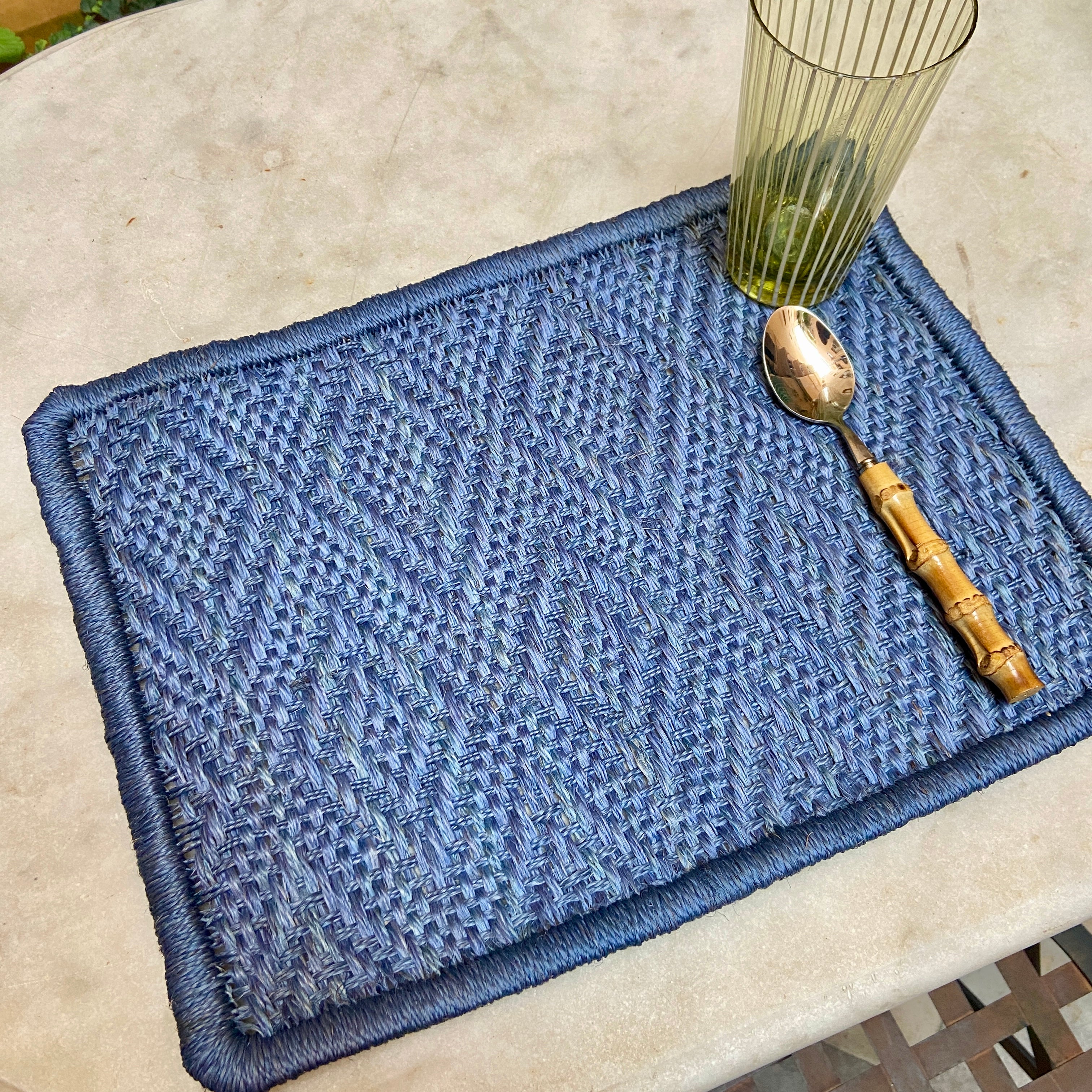 San Gil Premium Placemats Set of 2 - Light Blue Cotton Table Mats for Dining, Kitchen, and Home Decor | Waterproof & Washable | Perfect for Everyday Use, Dinner Parties, and Holiday Gatherings