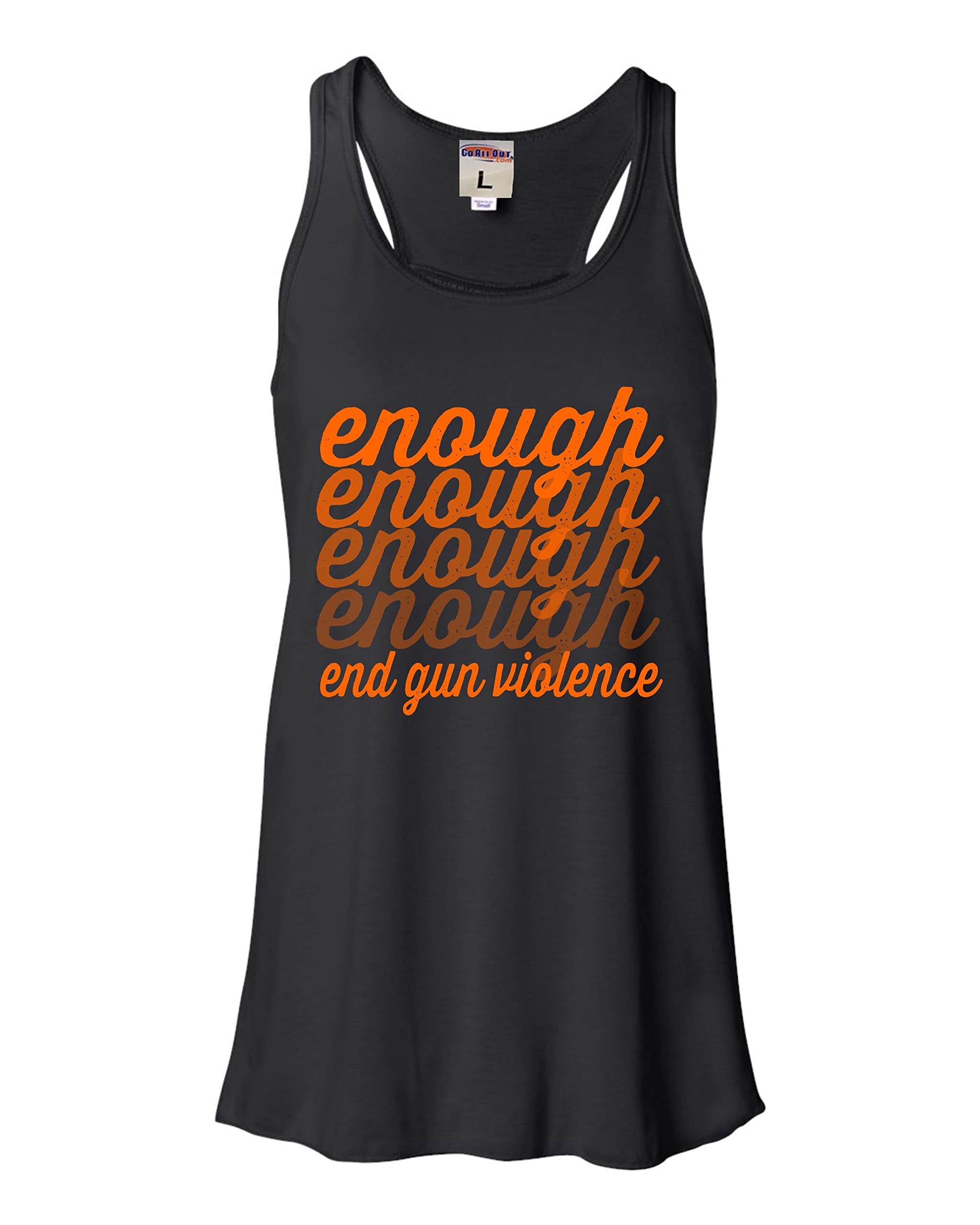 Stop Gun Violence Slogan Women's Flowy Fitted Sleeveless Tank Top - Comfortable Casual Wear for Protests, Rallies & Everyday Activism