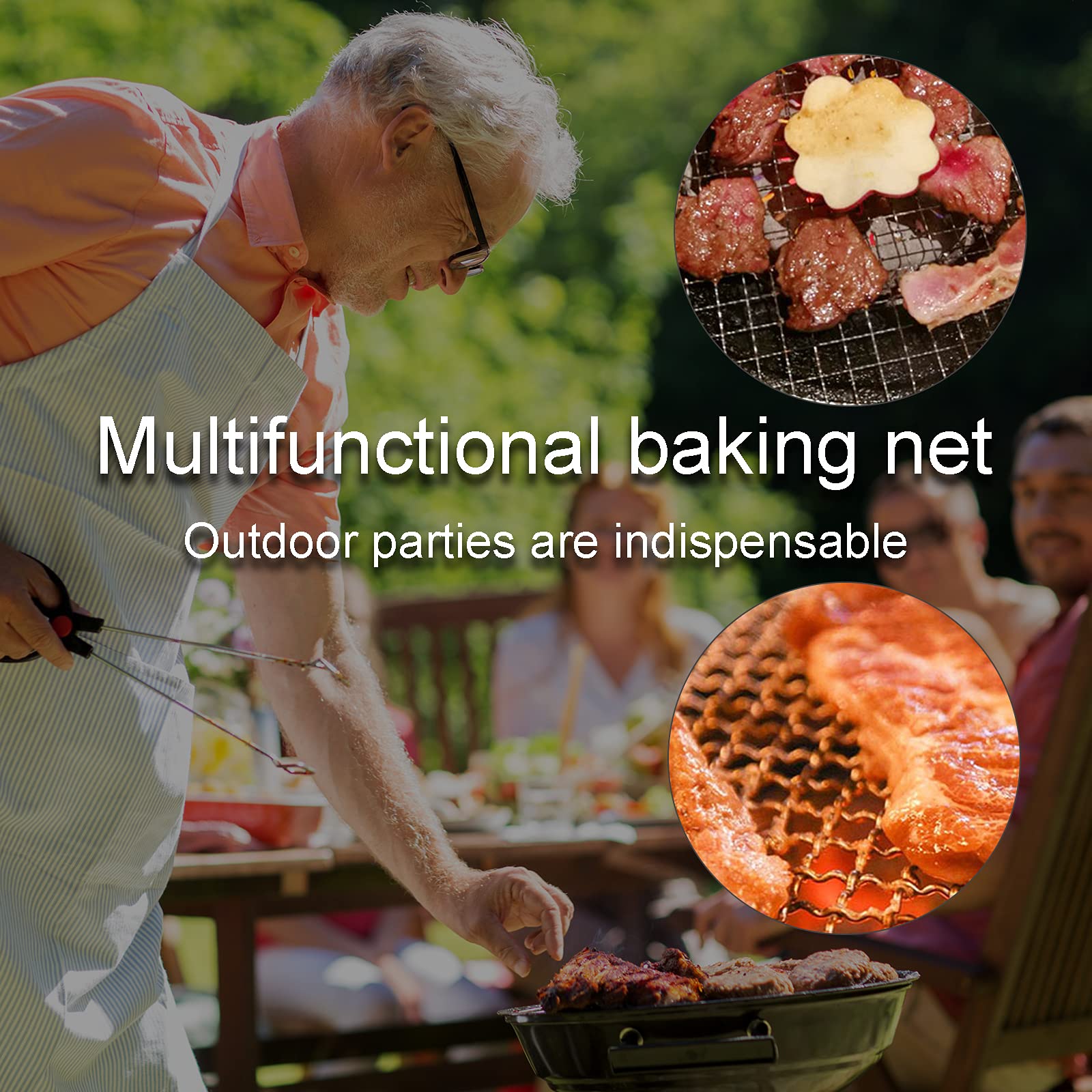 5Pcs Disposable Grill Mats - 11.6 Inch Round Non-Stick BBQ Cooking Racks for Outdoor Grilling, Camping & Picnics | Perfect for Barbecue, Flower Arrangement & Party Serving