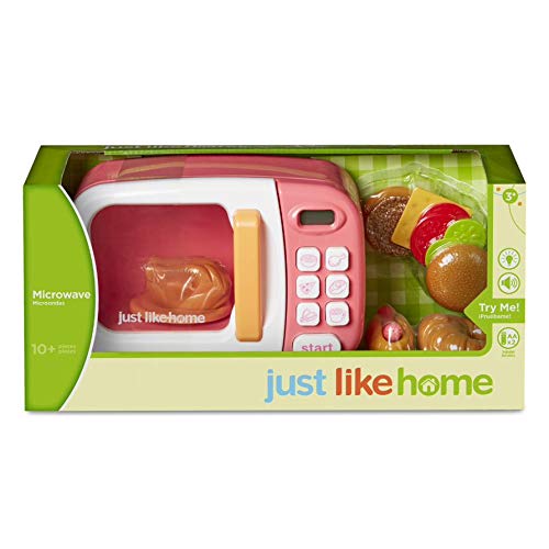 Just Like Home Pink Microwave - Compact & Stylish Countertop Appliance for Small Kitchens, Dorms, Offices | Model 5F6409E | Perfect for Quick Meals, Reheating & Popcorn