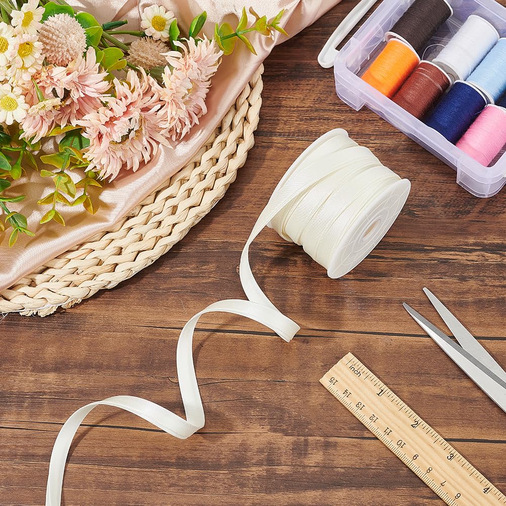 BENECREAT 13.5 Yards Double Fold Bias Tape - 3/8 Inch Cotton Fabric Piping for Sewing, Quilting & DIY Crafts | Perfect for Seam Binding, Carpet Edges & Home Decor Projects | Beige Bias Binding Tape for Professional & Creative Sewing Applications