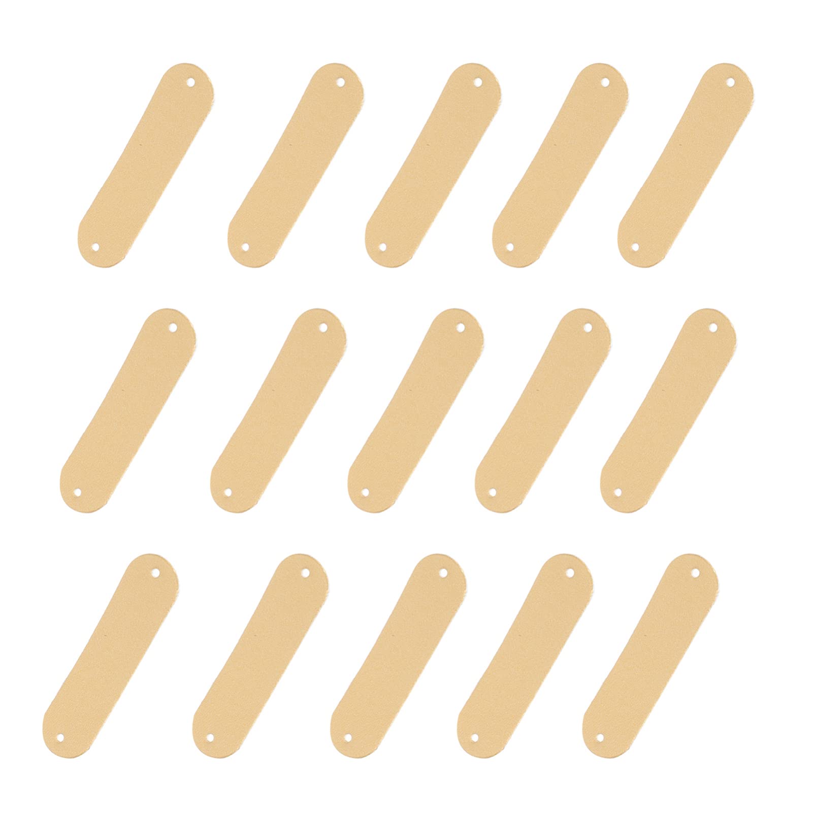 FOMIYES 100Pcs PU Leather Blank Tags with Holes - Embossed Label for Handmade Crafts, DIY Jeans, Bags, Shoes & Hats - Perfect for Clothing Accessories, Gift Packaging & Scrapbooking