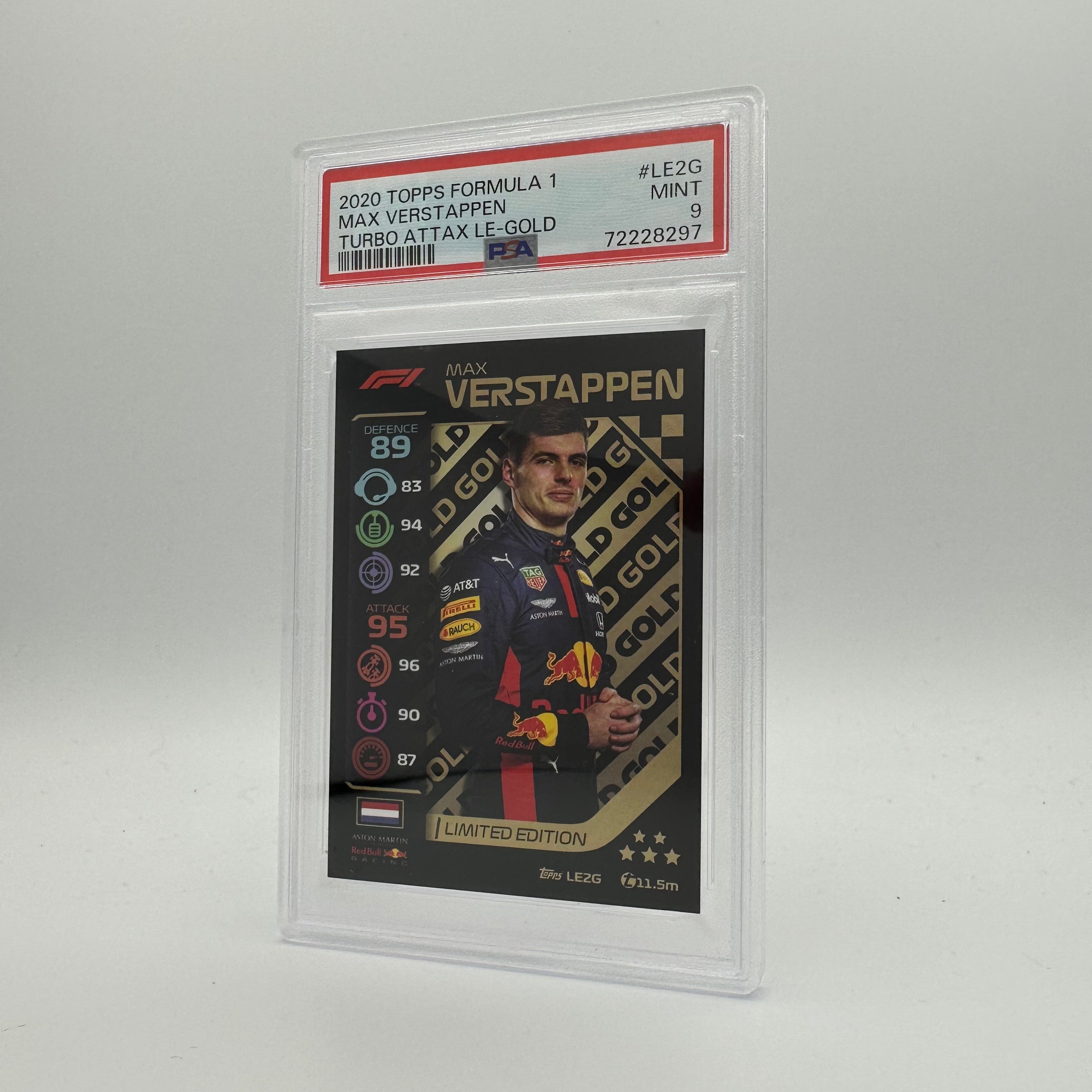 PSA 9 Graded MAX VERSTAPPEN #LE2G Limited Edition Gold Trading Card - Perfect for F1 Racing Fans & Collectors, Great for Display, Gifting, and Investment