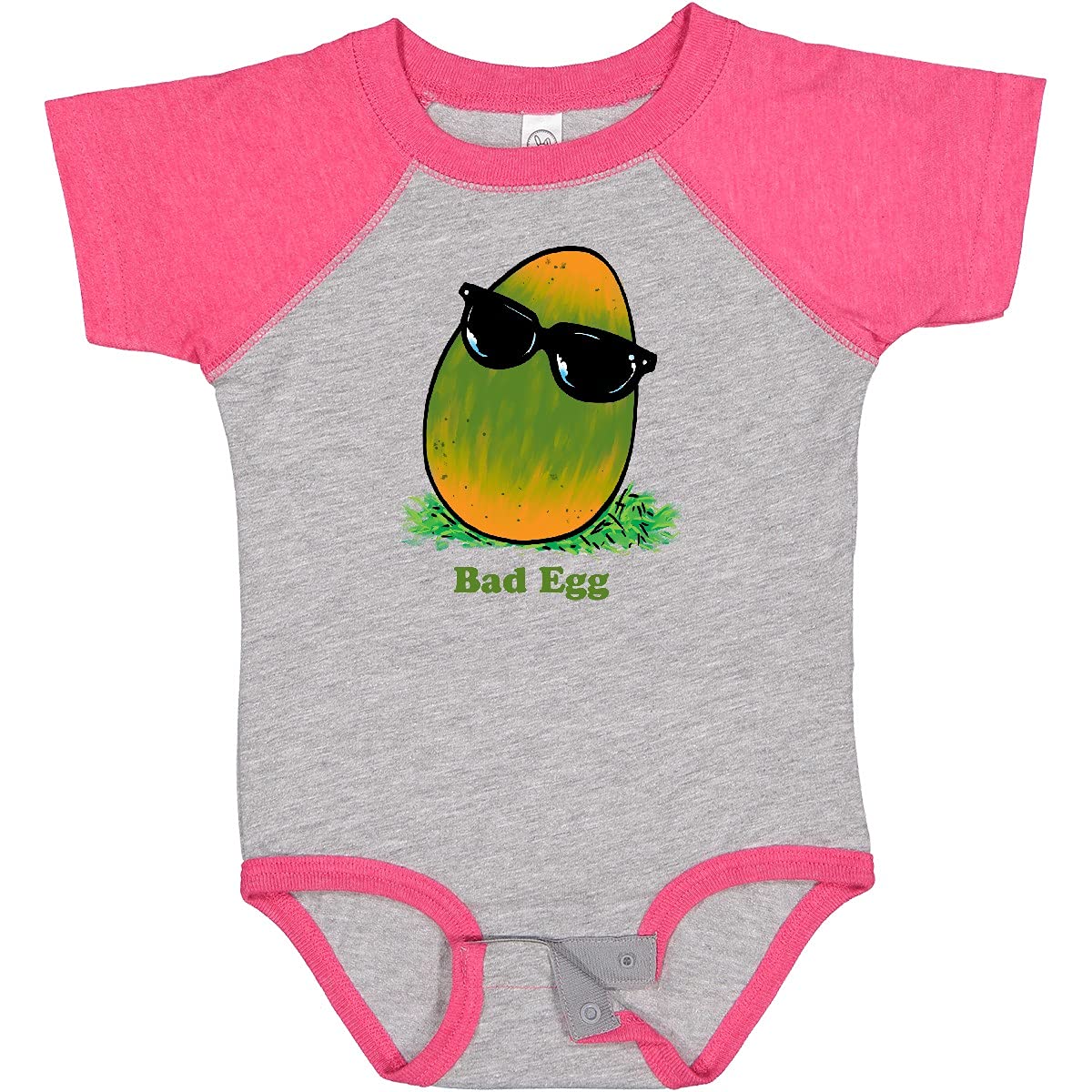 Inktastic Easter Green and Yellow Bad Egg with Sunglasses Baby Bodysuit - Cute Easter Outfit for Infants & Toddlers - Perfect for Easter Photos, Parties & Family Gatherings