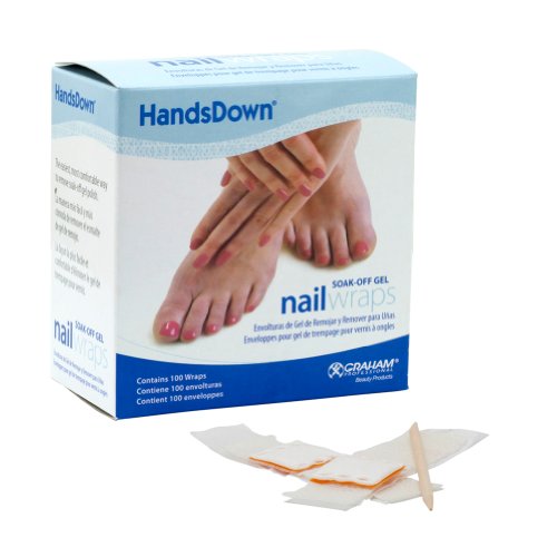 Graham Professional HandsDown Soak Off 100 Nail Wraps - Fast & Easy Gel Polish Remover for Manicure & Salon Use - Perfect for At-Home Nail Care & Professional Nail Treatments