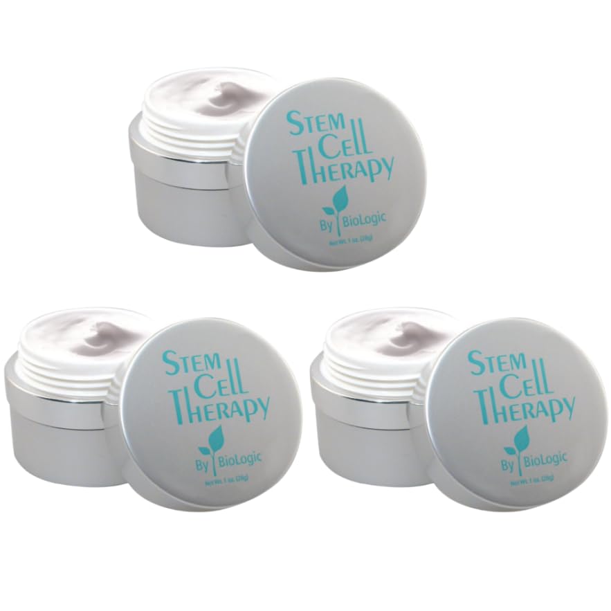 Stem Cell Therapy Cream for Skin Regeneration - Anti-Aging Face Moisturizer to Grow Smooth & Firm Skin (Set of 3 Jars) | Perfect for Night Routine & Wrinkle Reduction