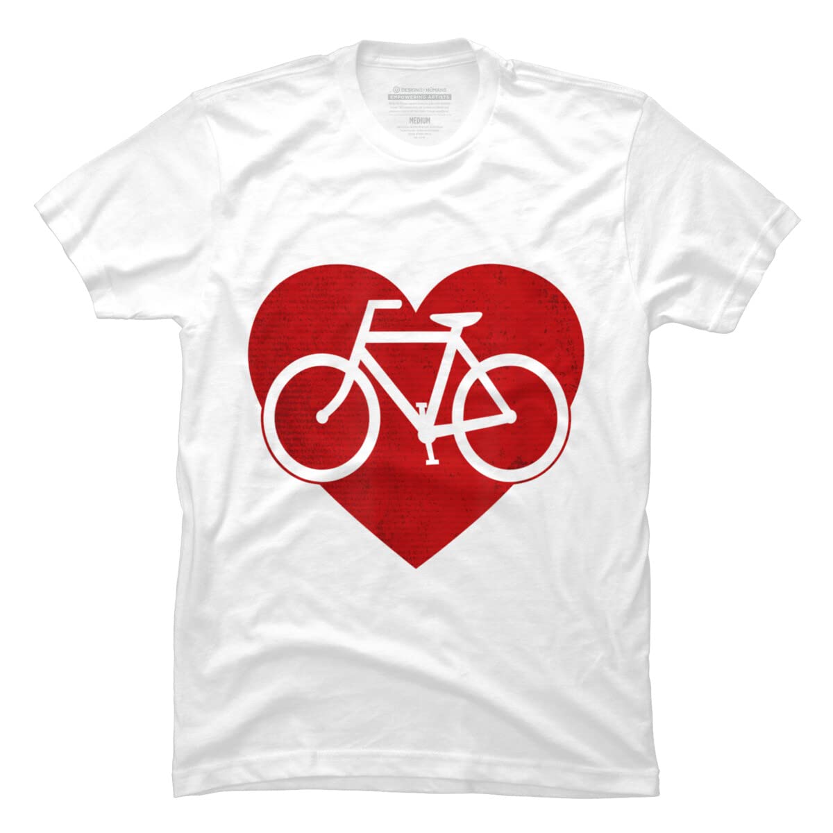 Design By Humans Men's Valentine's Day Bicycle in Heart Graphic T-Shirt by HillaryWhite - Romantic Casual Wear for Couples & Date Nights