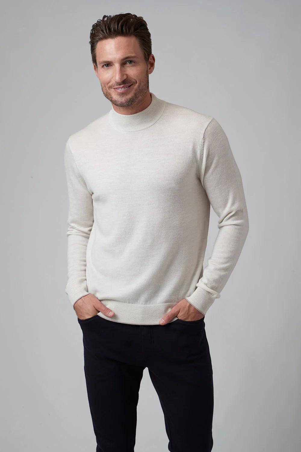 RAFFI SLD LS Mock Neck Sweater for Women - Soft Long Sleeve Knit Pullover - Perfect for Fall & Winter Layering, Office Wear & Casual Outfits