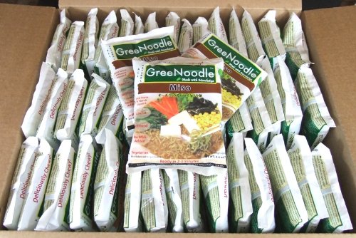 Organic GreeNoodle with Miso Soup - 48 Pack | Authentic Japanese Instant Noodles | Quick Meal for Office Lunch, College Dorm & Camping Trips