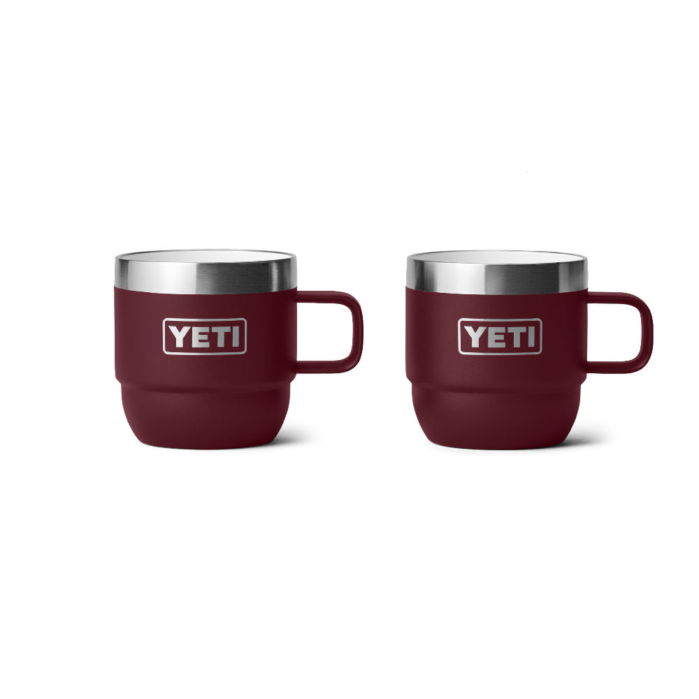 Rambler 6 oz Stackable Mugs (2 Pack) - Insulated Stainless Steel Camping Cups for Coffee, Tea & Outdoor Adventures - Perfect for Hiking, Picnics & Travel