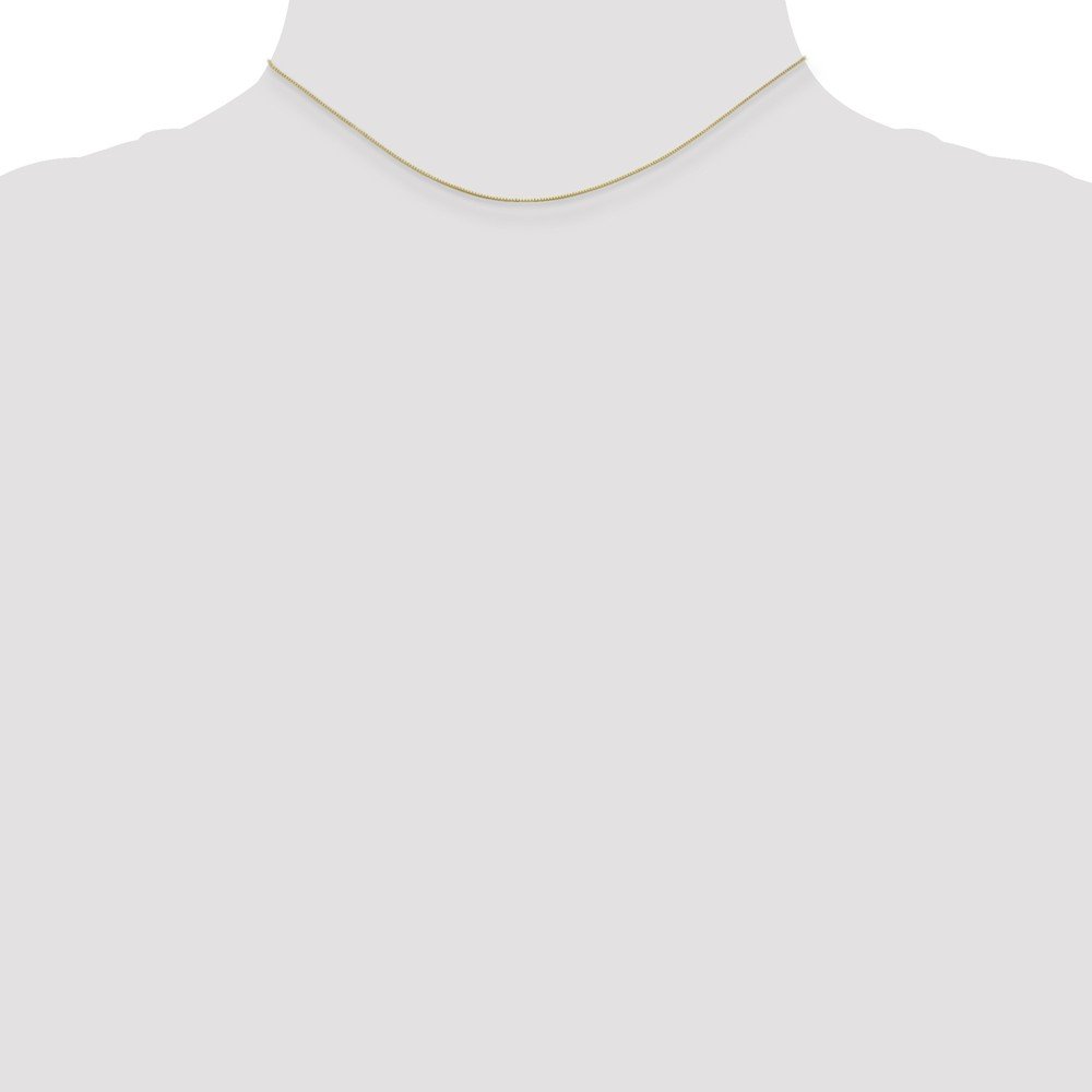 10K Solid Yellow Gold 0.5mm Box Chain Necklace for Women - Dainty & Delicate Jewelry for Everyday Wear, Layering, or Gift Giving