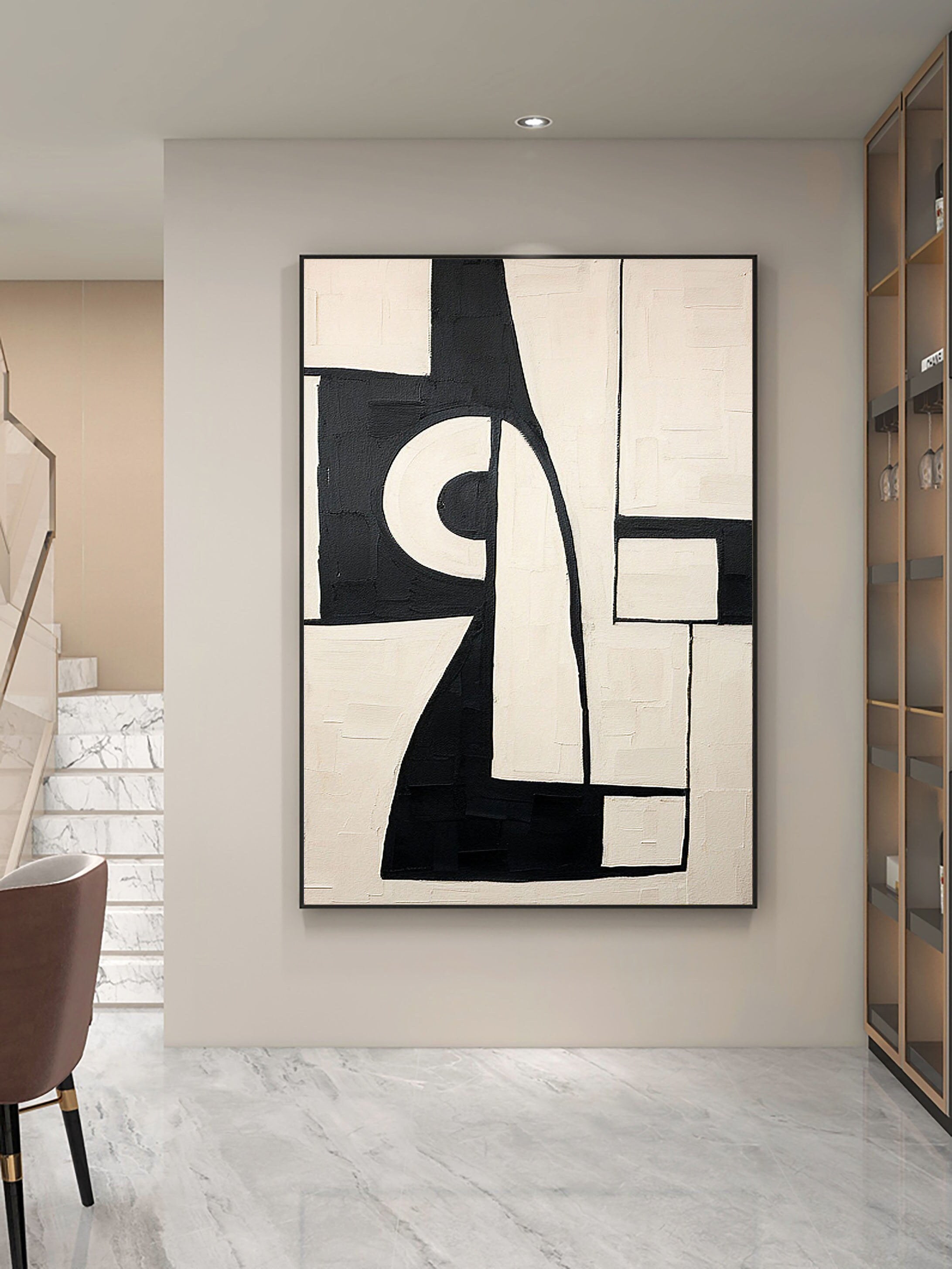 Beige & Brown Abstract Wall Art Print #BB017 - Modern Home Decor for Living Room, Bedroom & Office