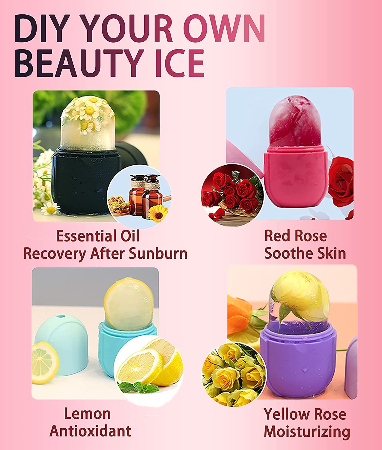 XSKY Silicone Ice Face Roller for Skin Care - Reusable Facial & Eye Ice Mold to Tone Skin, Reduce Puffiness, Acne & Hydrate - Perfect for Morning Routine, Spa & Relaxation at Home