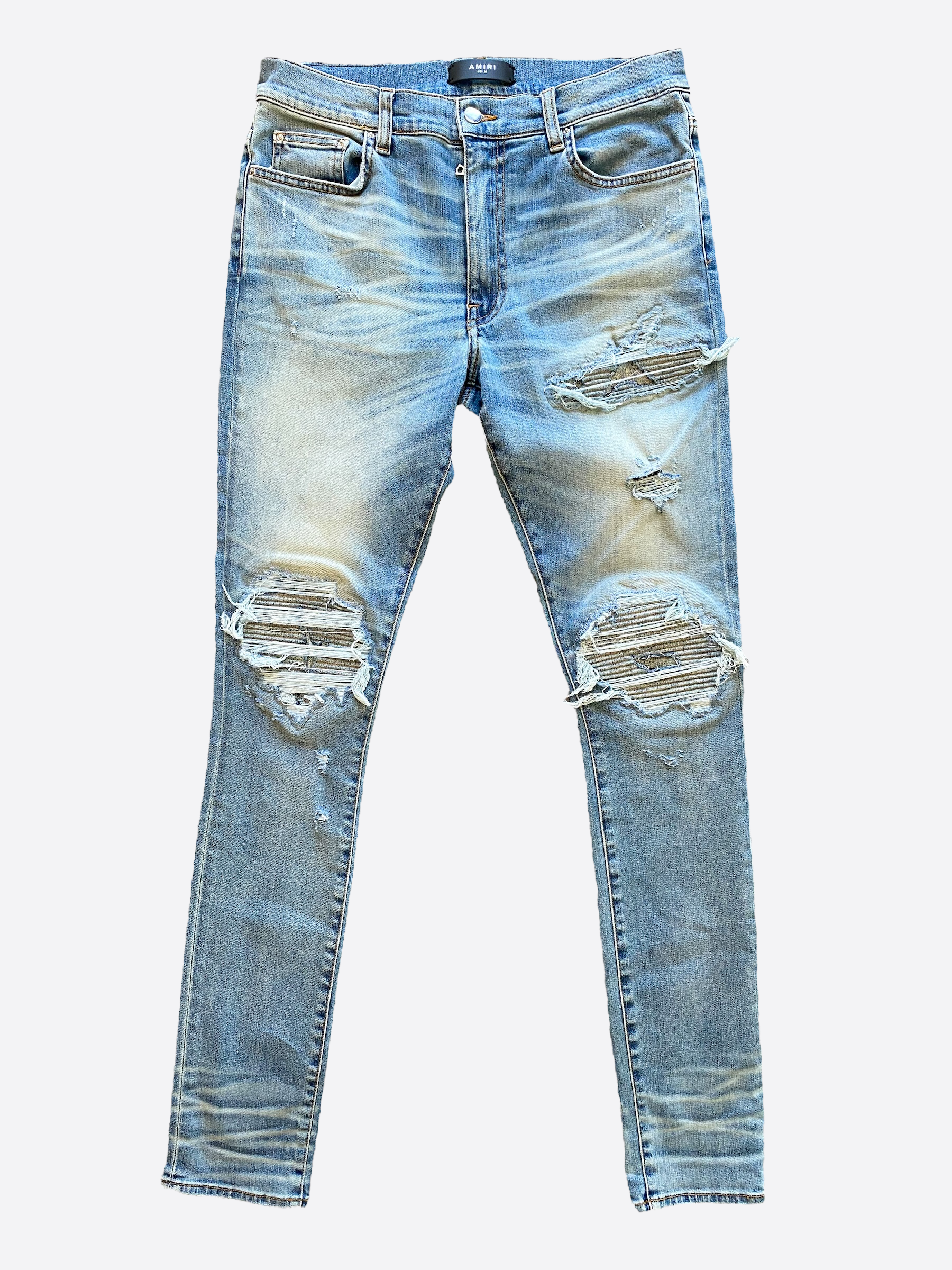 Amiri Indigo Distressed MX1 Jeans for Men - Premium Denim Pants with Ripped Details | Perfect for Casual Wear, Street Style & Night Out