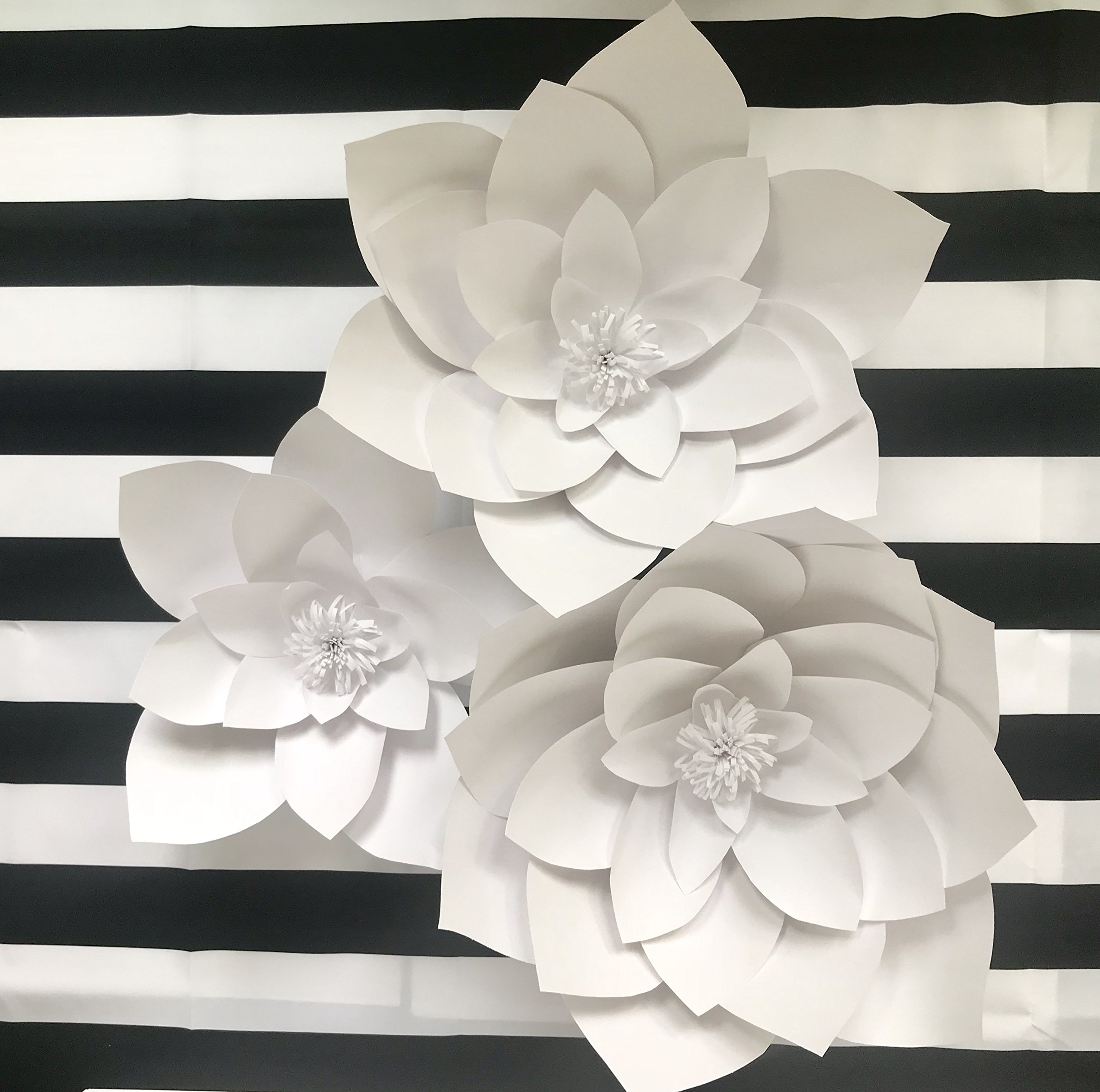 Little Miss Fairytale Daisy & Gardenia Paper Flower Kit Template - DIY Wall Decor, Backdrop Flowers with Leaves for Weddings, Baby Showers & Home Decoration