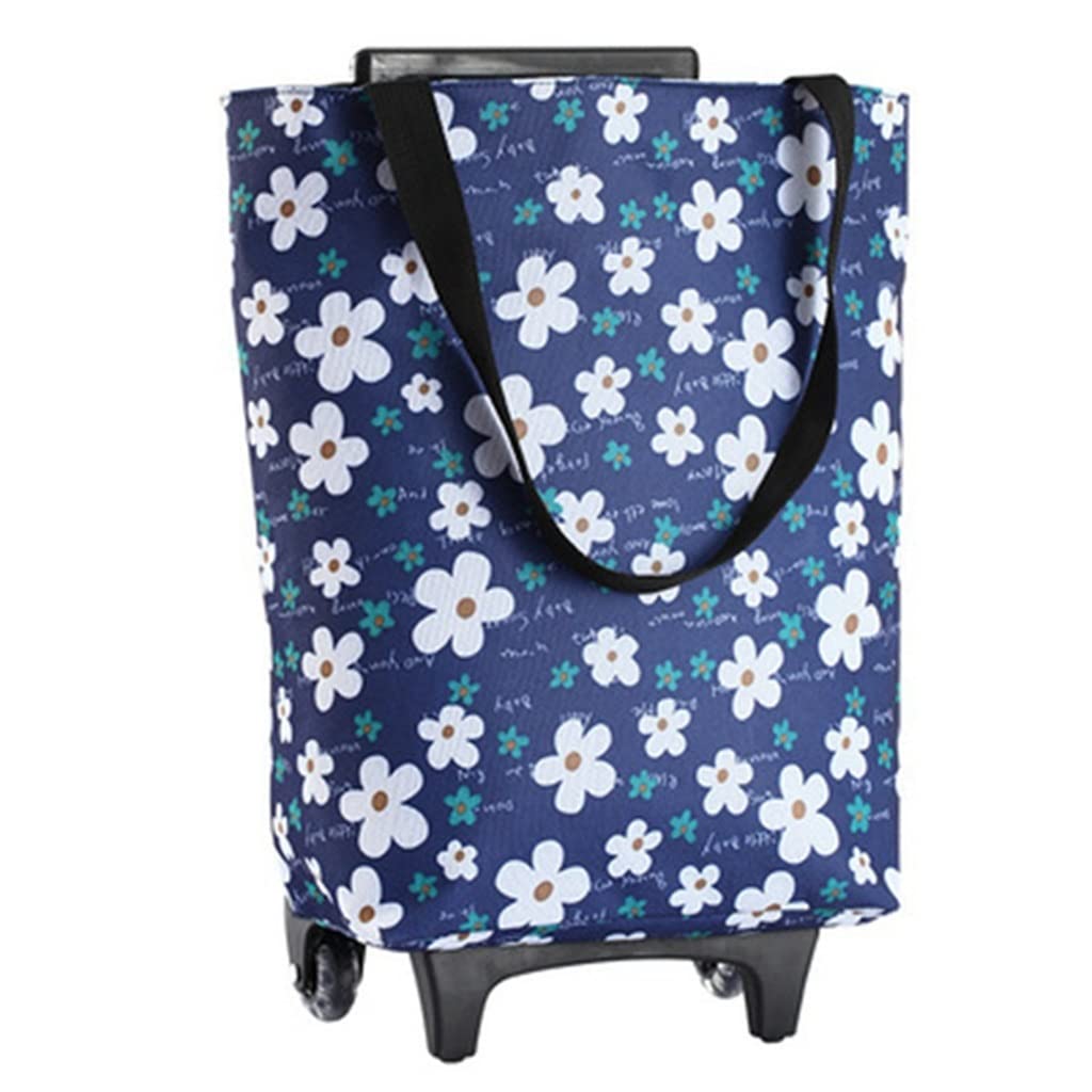 Foldable Shopping Cart with Wheels - Large Grocery Trolley Bag for Women, Portable Market Basket for Vegetables, Fruits & Shopping (Ideal for Grocery Stores, Farmers Markets & Daily Errands)