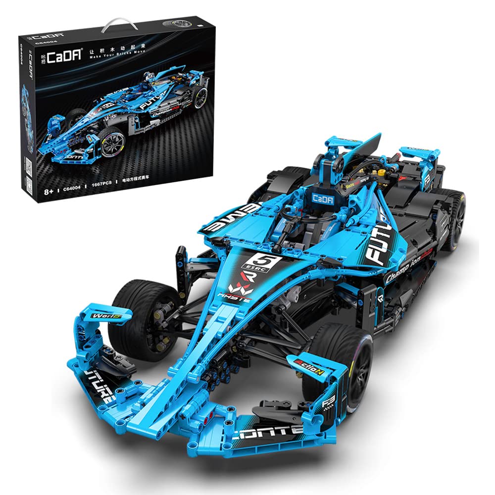 CADA Technik C64004W Formula Supercar Building Block Set - 1667PCS 1:8 Scale Model Car Kit | Compatible with Lego Technic | Luxury Gift Packaging | Perfect for Adults & Teens DIY Projects, Car Enthusiasts & Collectors
