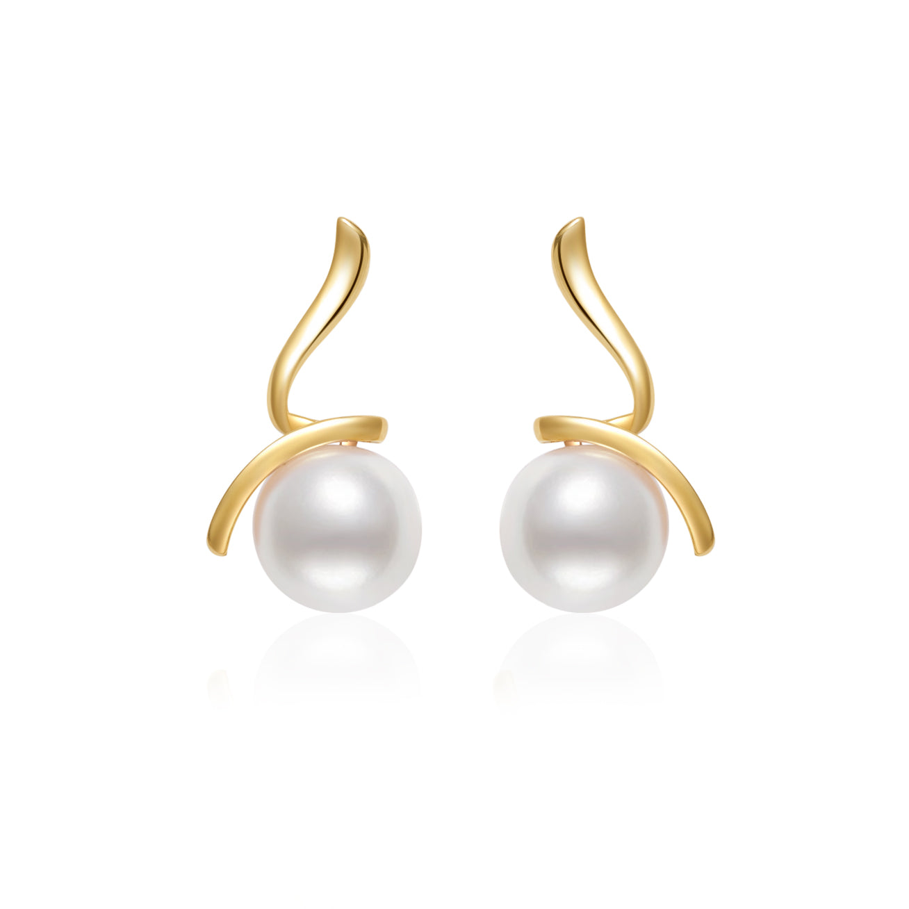 18K Solid Gold Freshwater Pearl Earrings for Women - Elegant Stud or Dangle Pearl Jewelry Gift - Perfect for Weddings, Parties & Special Occasions