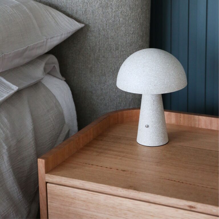 DESIGNSTUFF Loui Portable Table Lamp - Rechargeable LED Night Light, Dimmable & Touch Control, Sand Color - Perfect for Bedroom, Nursery, Office & Travel
