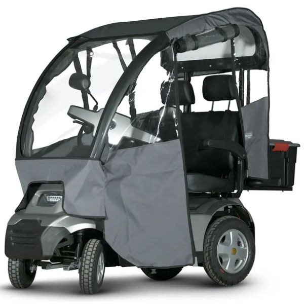 AFIKIM Afiscooter S4 Mobility Scooter with Hard Top Canopy - Weatherproof & Comfortable for Outdoor Use, Shopping, and Park Rides