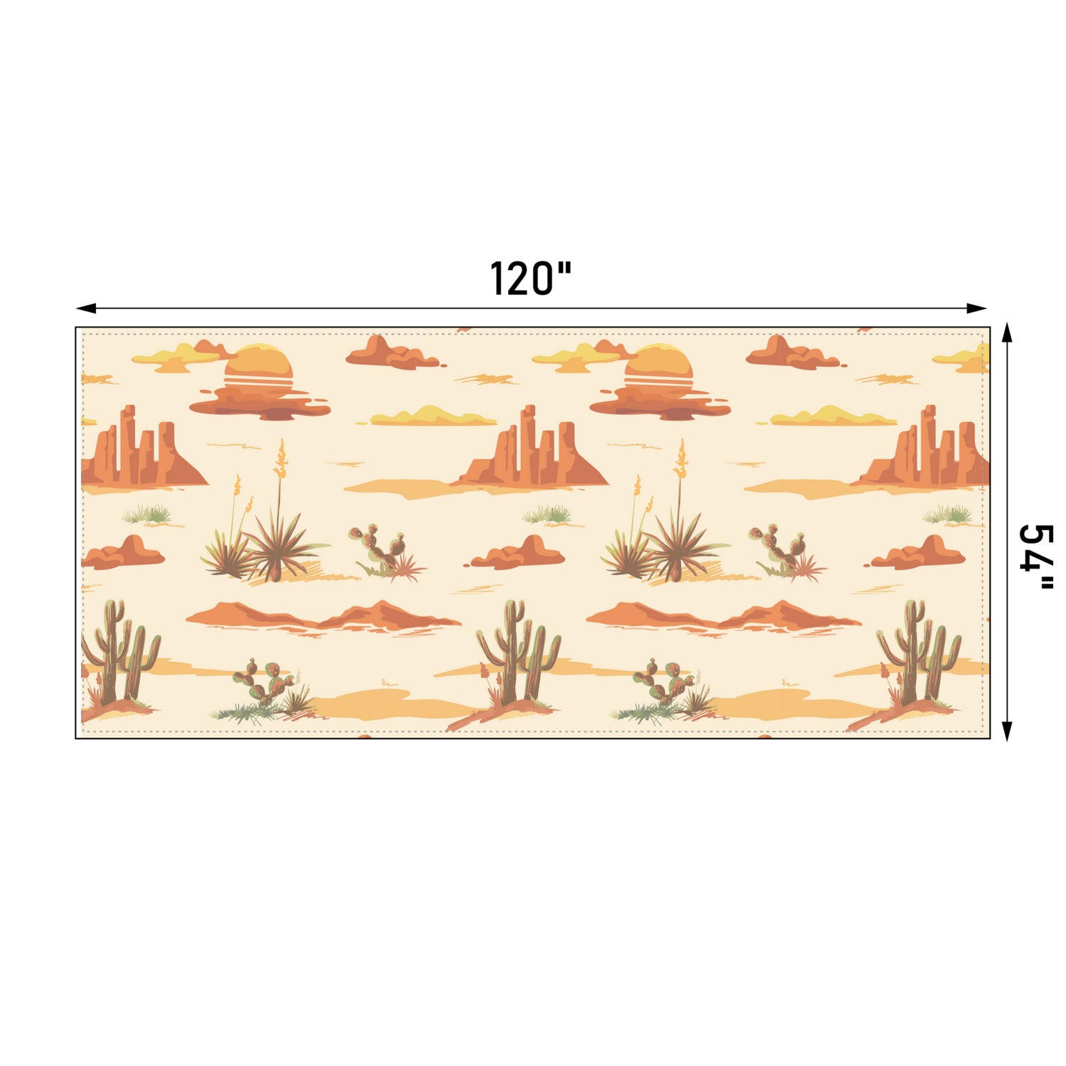 Desert Scene Tablecloth - 4 Sizes Polyester Table Linens for Picnics, Parties & Outdoor Dining | Waterproof & Wrinkle-Resistant