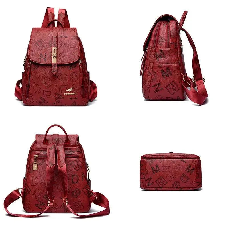 Premium Soft Leather Women's Shoulder Backpack - Stylish & Durable Handbag for Work, Travel & Everyday Use