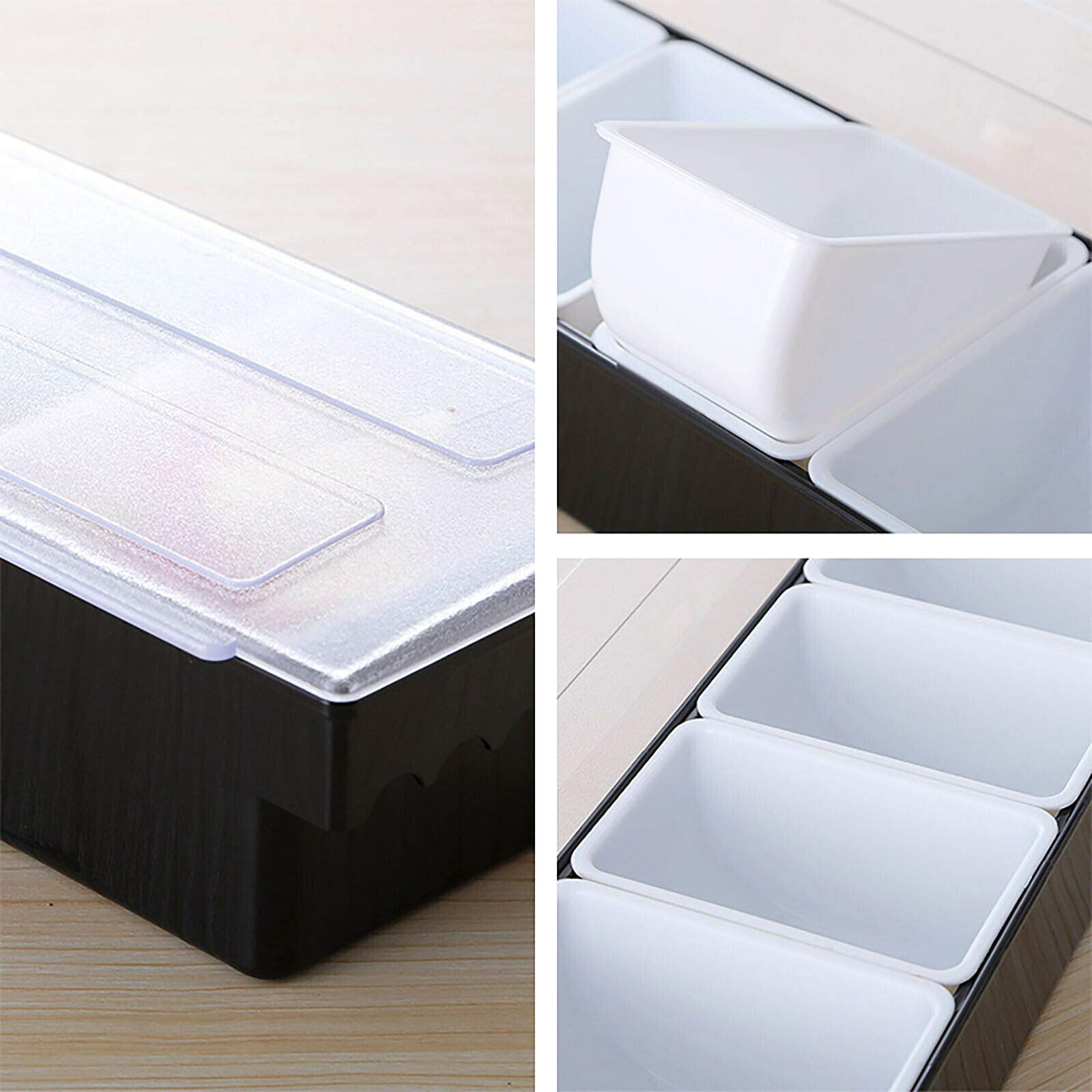 LOYALHEARTDY 2-Pack Clear Food Storage Containers Set with 3 Detachable Small Containers & Lids - Refrigerator Organizer Bins for Fruits, Vegetables, Meal Prep - Reusable, Stackable with Ice Storage Layer - Perfect for Kitchen, Pantry & Fridge Organization