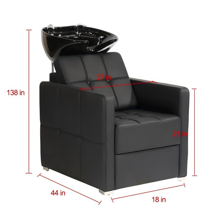 Professional Salon Backwash Shampoo Unit with Bowl, Sink & Adjustable Chair - Model FR 68012 + FR S29 - Perfect for Hair Salons, Spas & Barber Shops