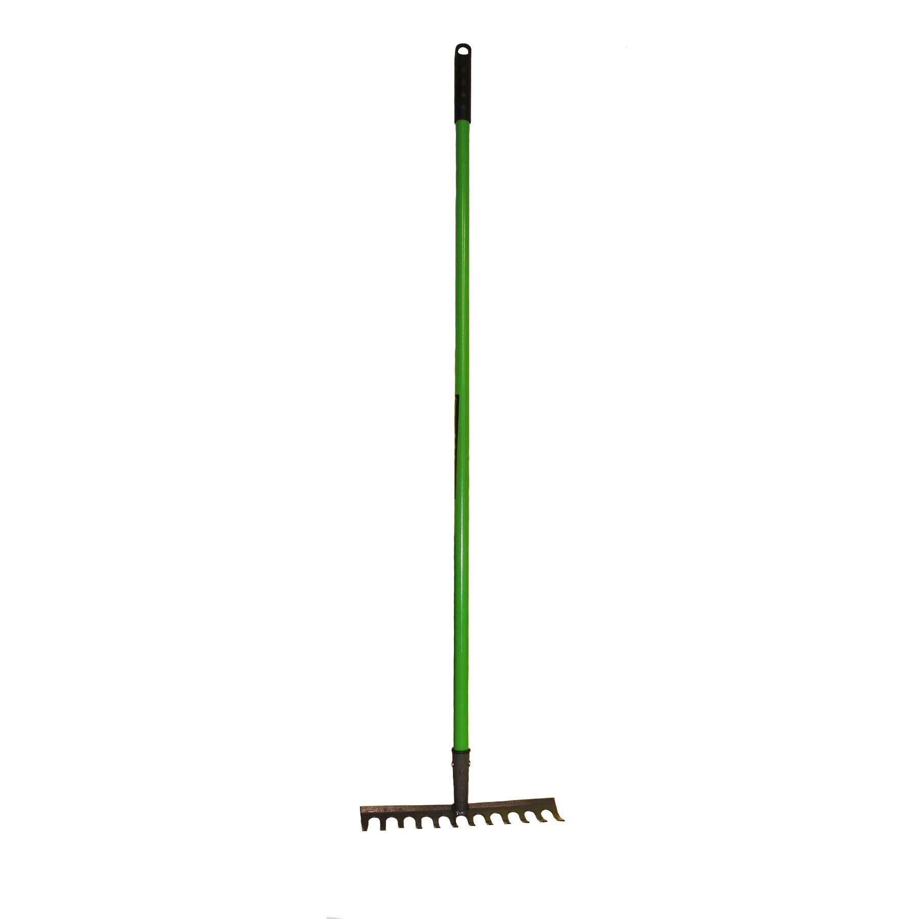 AB Tools 12-Tine Carbon Steel Leaf Rake with Comfortable Rubber Grip - Heavy Duty Garden Rake for Yard Work, Lawn Cleaning, and Leaf Collection (Model GAR02)