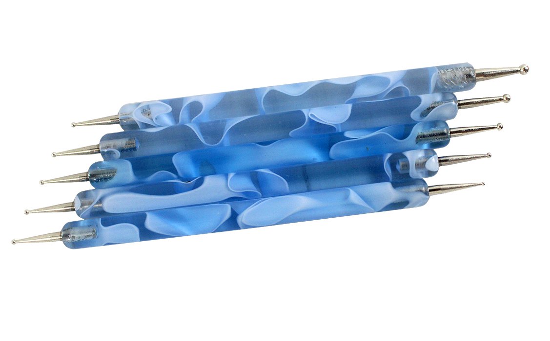 Xiaoyu 10-Piece Nail Art Dotting Pen Set - Dual-Ended Dotting Tools for Professional Nail Design (Colorful & Blue) | Perfect for DIY Manicures, Nail Art Designs, and Salon Use