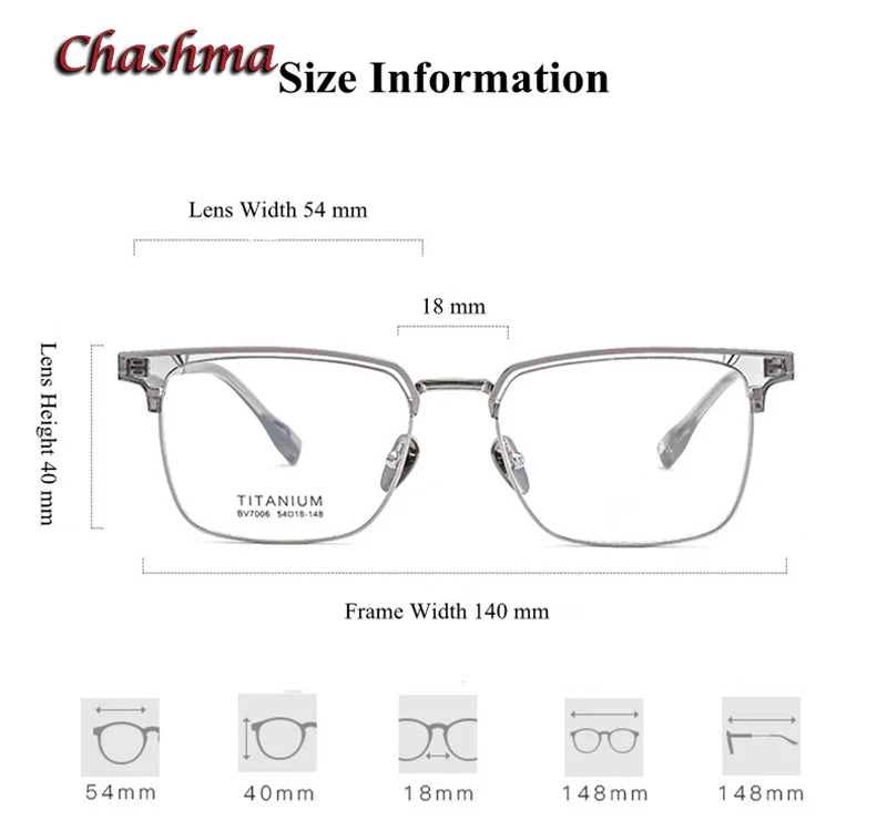 Unisex Square Acetate Titanium Eyeglasses Frame 7006 - Lightweight & Durable for Reading, Work, and Everyday Fashion