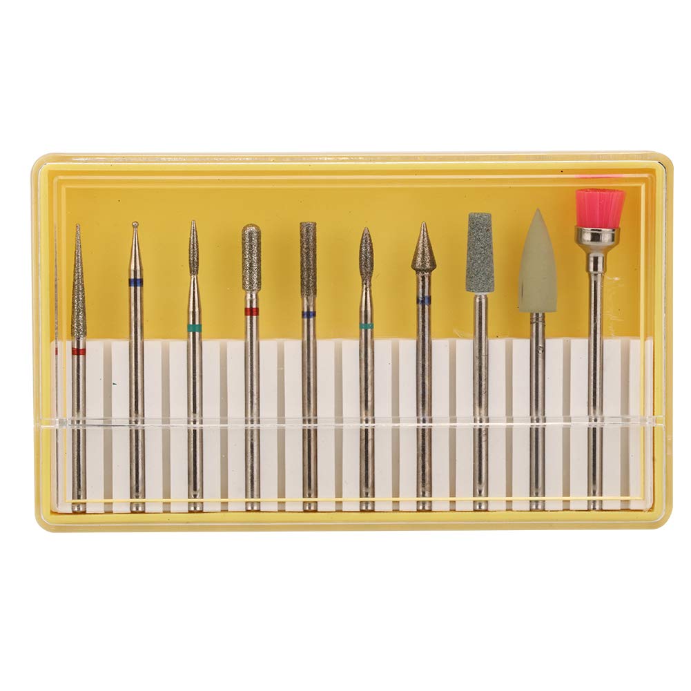 Professional Nail Drill Bit Set for Manicure & Pedicure - 10PCS Grinding Heads for Home, Salon & Nail Art (Model BH-02) | Perfect for DIY Nail Care, Acrylics & Gel Extensions