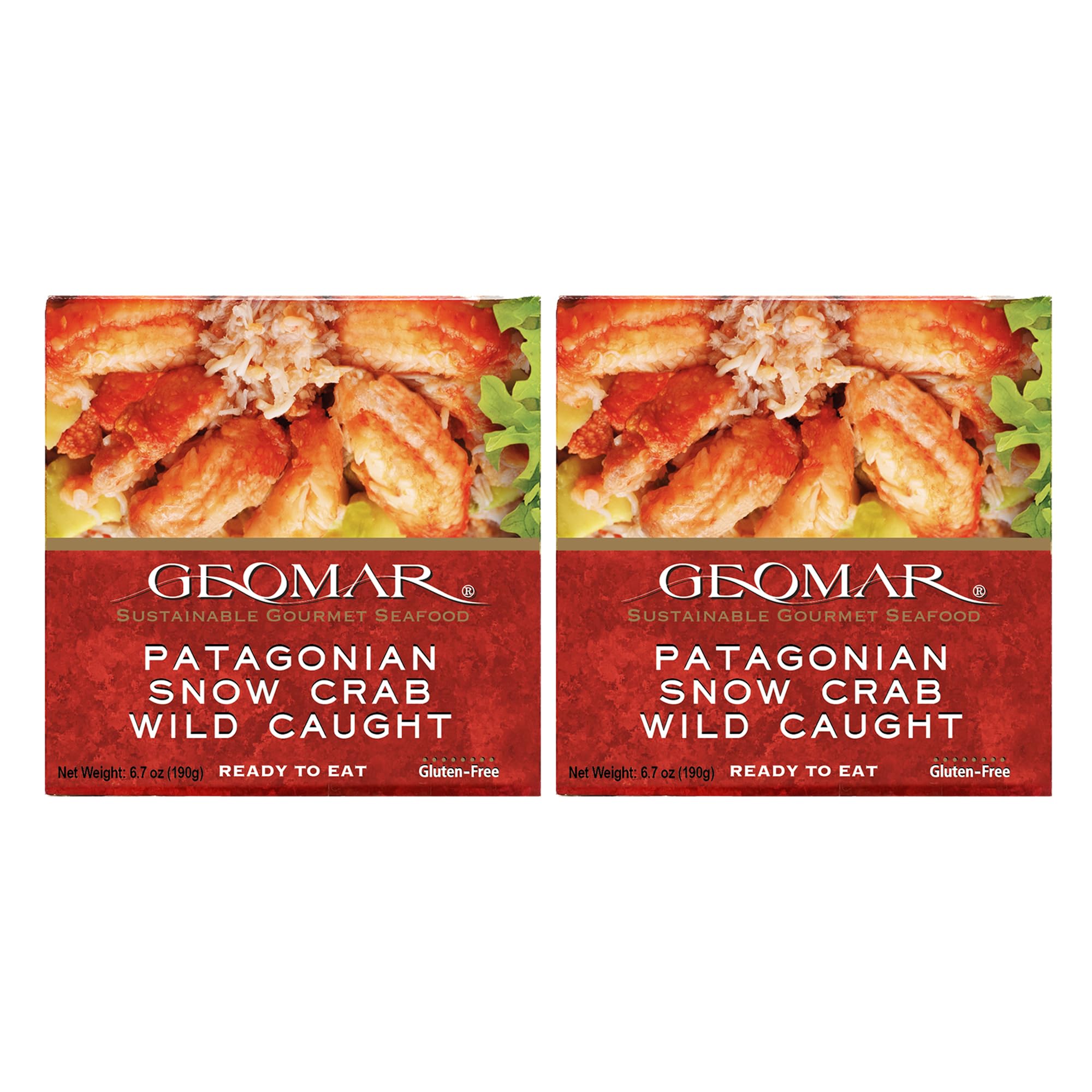 GEOMAR - Wild-Caught Patagonian Snow Crab Meat, 6 oz Can (Pack of 2) | Sustainably-Sourced, Tender Crab Meat | High Protein, Rich in Omega-3, Keto & Paleo Friendly | Perfect for Salads, Pasta & Seafood Dishes