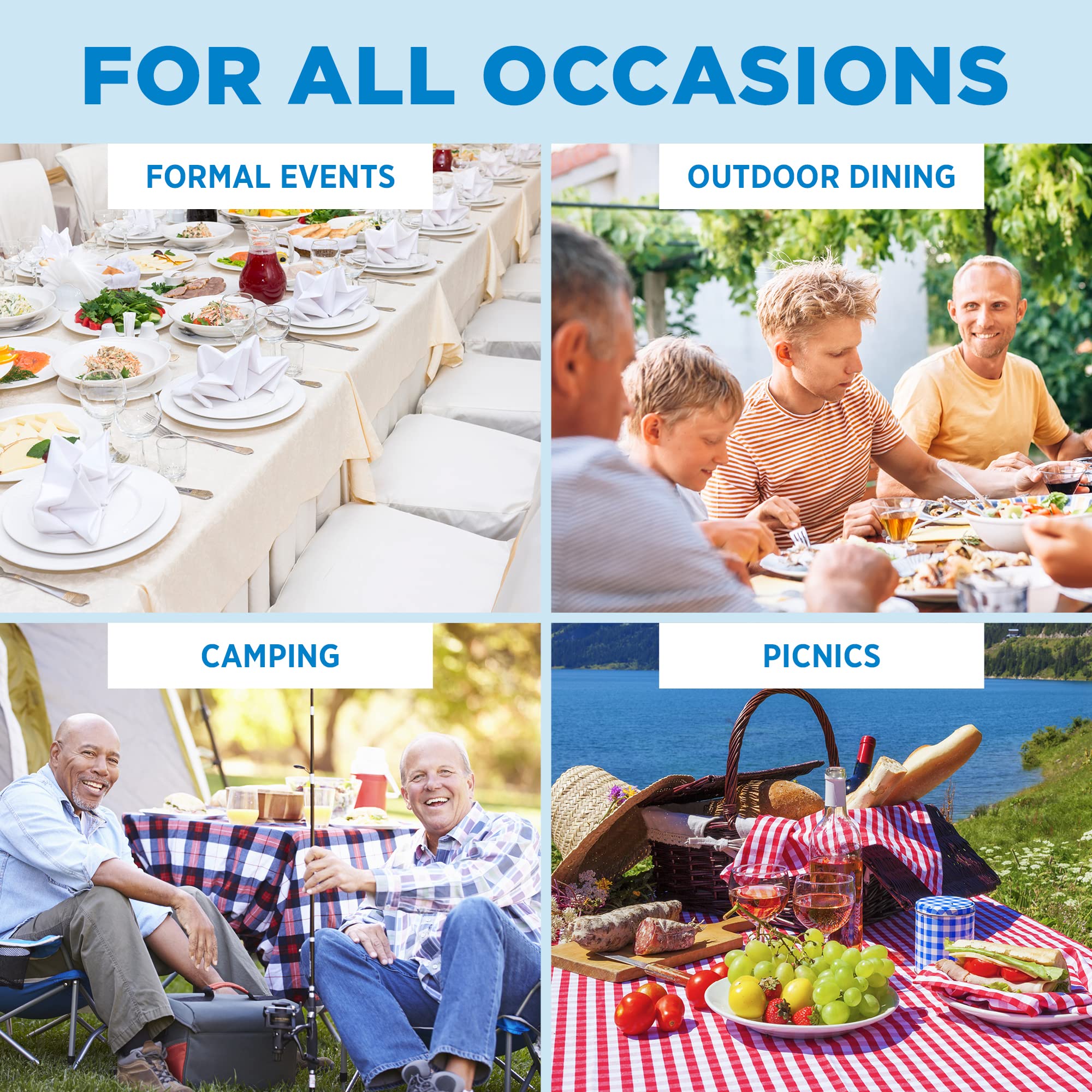 Sorfey 6-Foot Folding Table - 30 Inch White Plastic Portable Table for Parties, Camping, Picnics, Outdoor Events & Home Use - Lightweight & Sturdy for Indoor & Outdoor Activities