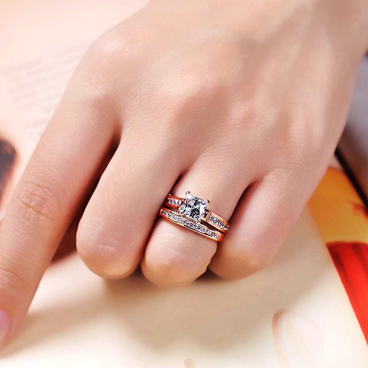 Moissanite Engagement Ring Set for Women - 2cttw D Color VVS1 Princess Cut Wedding Band Bridal Set in 925 Sterling Silver | Perfect for Proposals, Anniversaries & Bridal Jewelry
