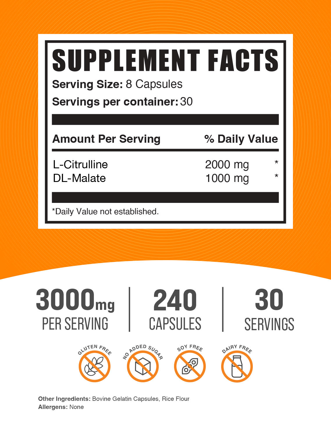 Premium L-Citrulline DL-Malate 2:1 Ratio Capsules - Nitric Oxide Booster for Muscle Pump, Endurance & Workout Performance - Ideal for Pre-Workout, Bodybuilding & Athletic Recovery
