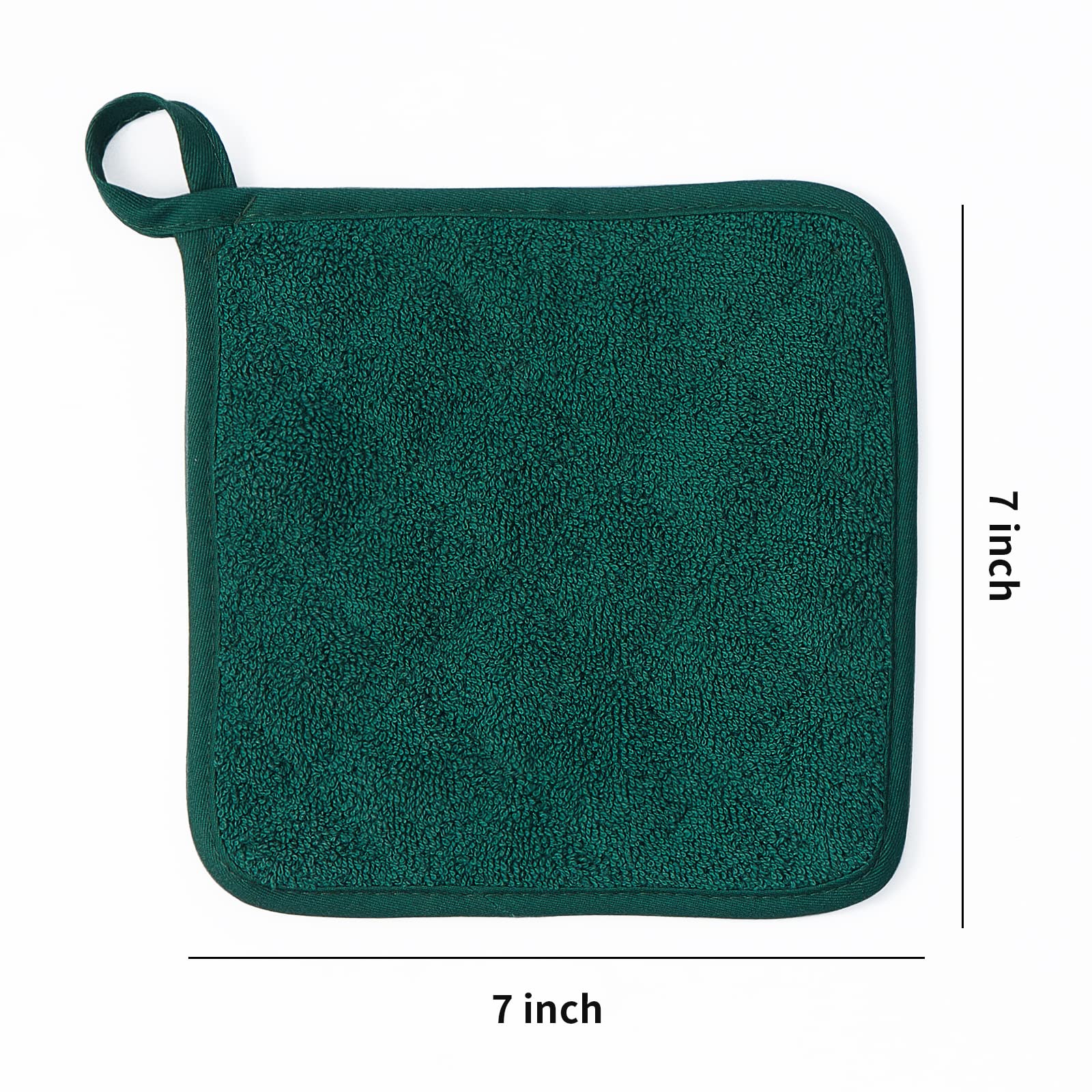 Camruntius 4 Pack Heat Resistant Kitchen Pot Holders - Hot Pads & Trivets for Cooking, Baking & Countertop Protection (Dark Green) - Perfect for Stovetop, Oven & Serving Hot Dishes