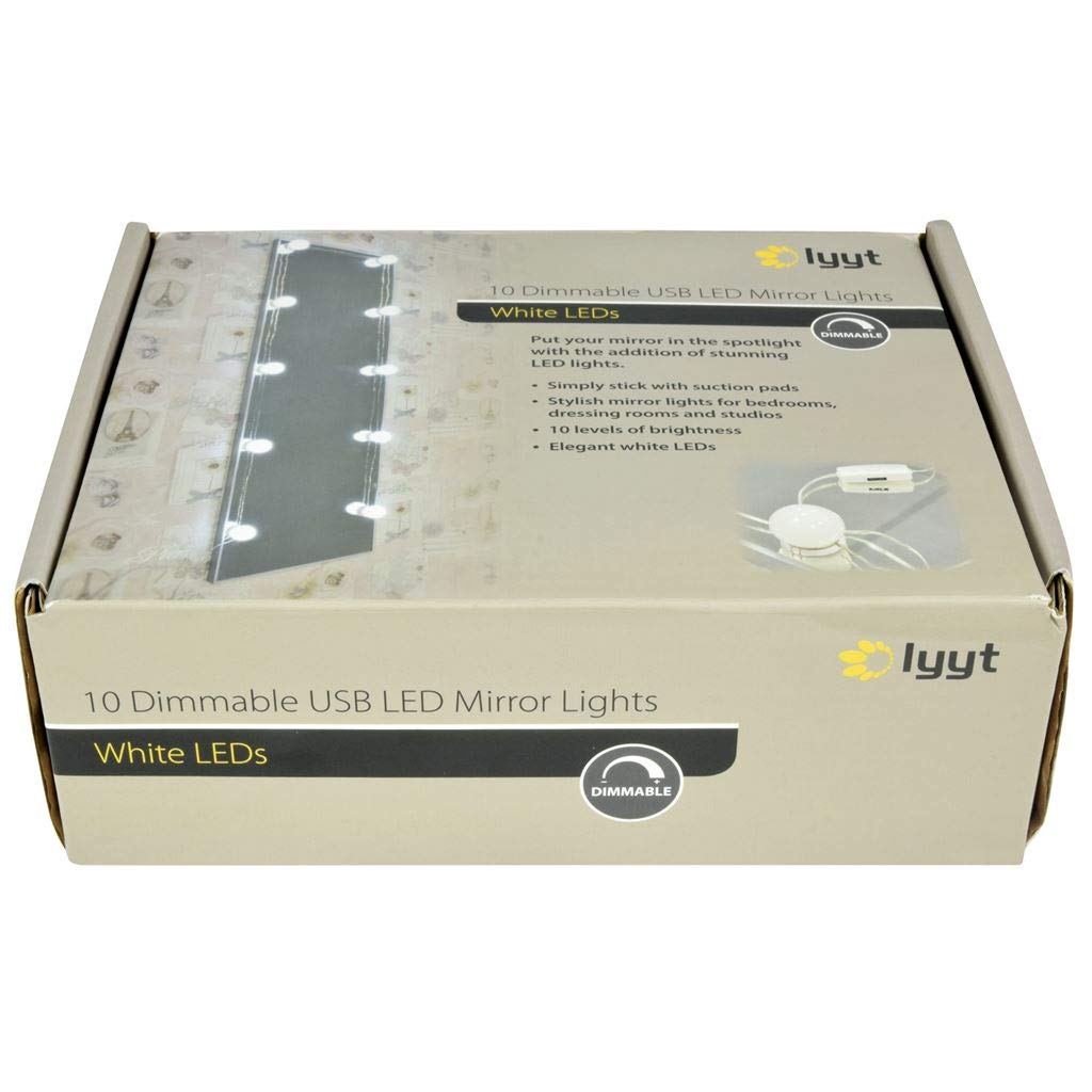 Lyyt Dimmable LED Mirror Lights - Adjustable Vanity Lighting for Bathroom, Makeup, Shaving & Salon - Energy Efficient & Waterproof