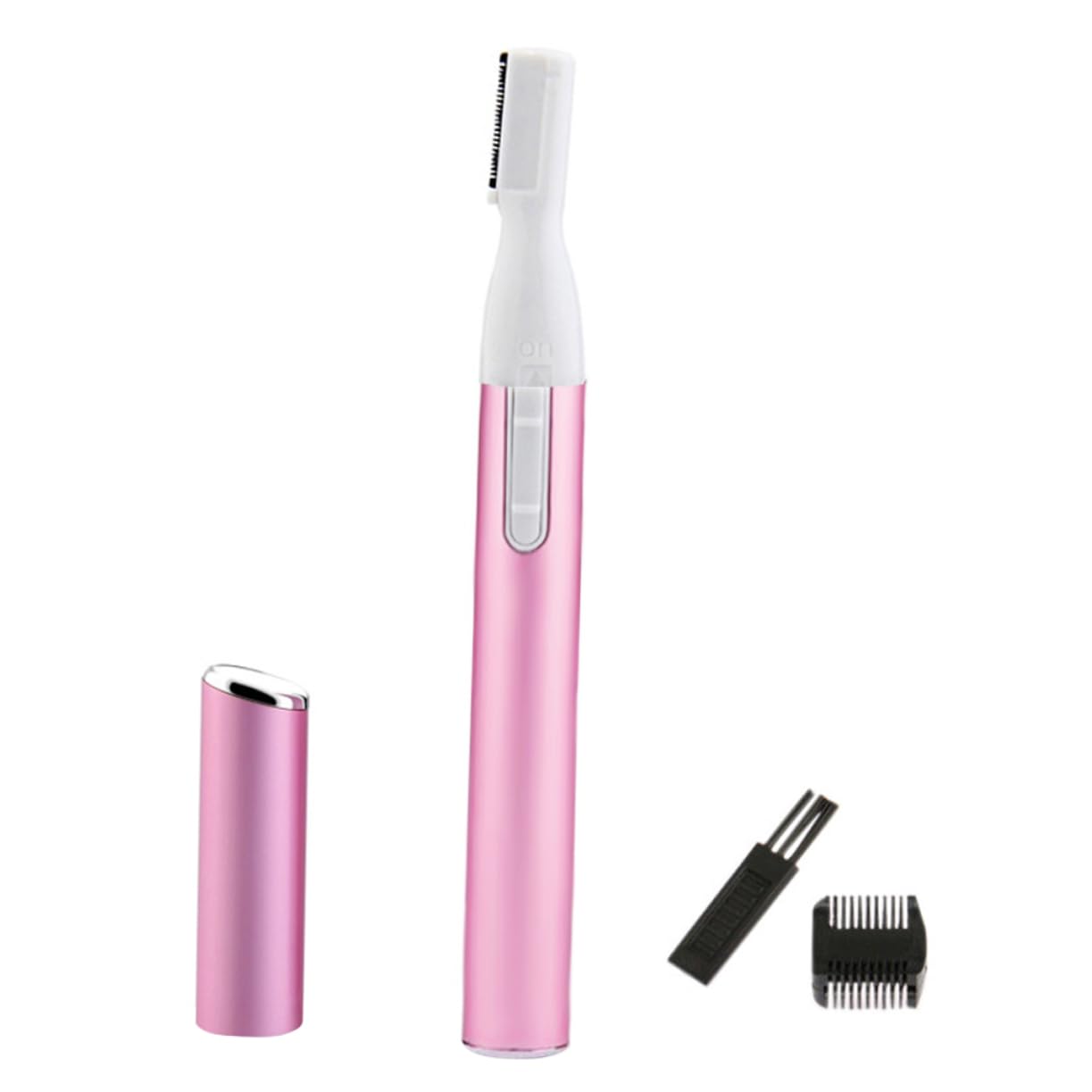 Electric Eyebrow Trimmer for Women - Rechargeable Facial Hair Remover & Eyebrow Shaver, Painless & Precise Grooming Tool (Pink) - Perfect for Eyebrow Shaping, Upper Lip & Peach Fuzz Removal at Home or Travel