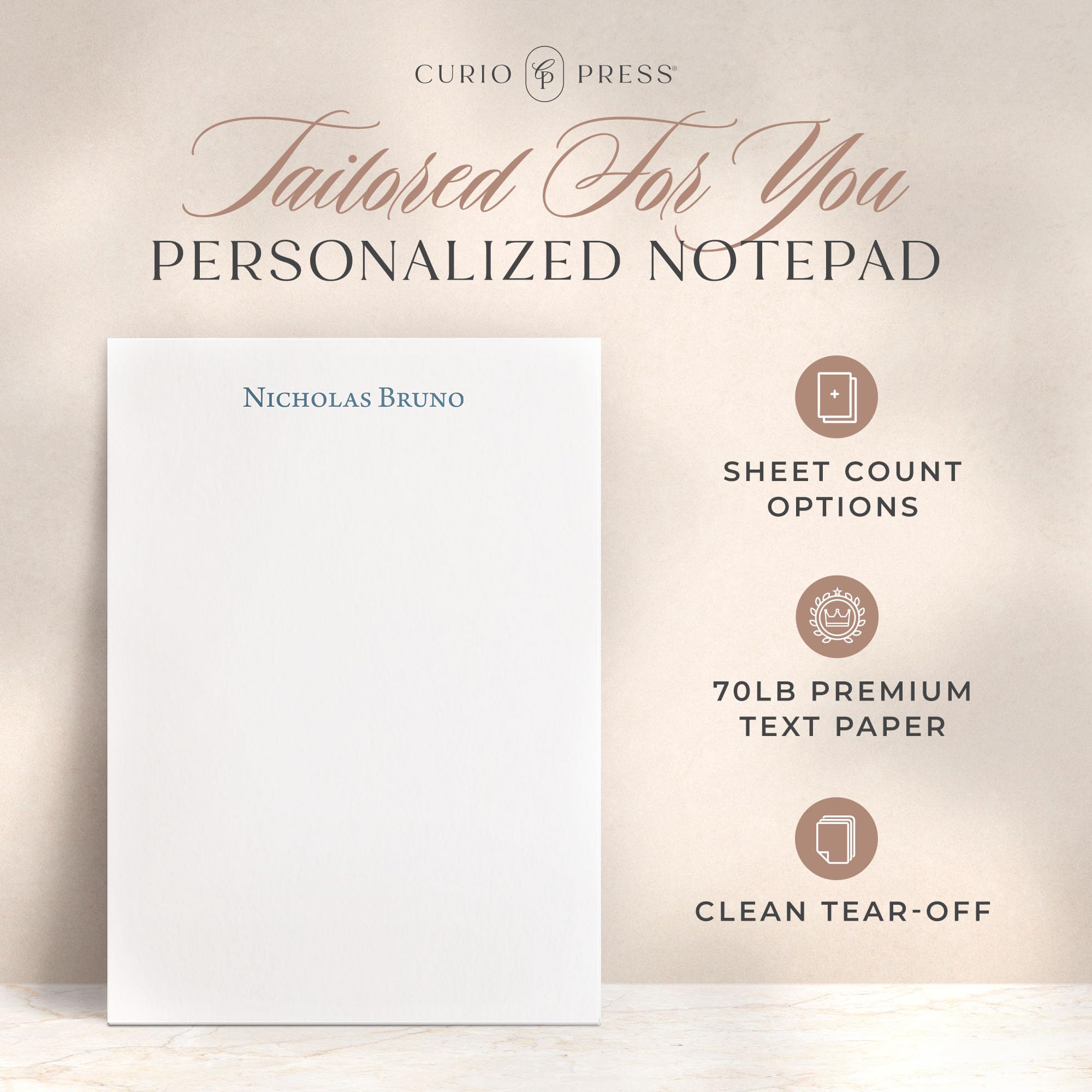 Custom Personalized Notepad with Name & Contact Info - Professional Memo Pad, To-Do List Notebook - Lined/Unlined Writing Pad for Men & Women | Office, School, Gift, Daily Planner & Journaling