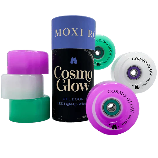 **Moxi Roller Skates with Cosmo Glow 60mm Wheels (4-Pack) – Perfect for Outdoor Skating, Rink, and Fun Fitness Activities**