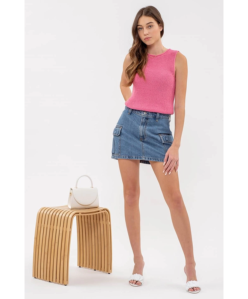 Bailey Crochet Sleeveless Sweater for Women - Boho Chic Summer Cardigan - Perfect for Beach Cover Ups, Music Festivals & Casual Outfits