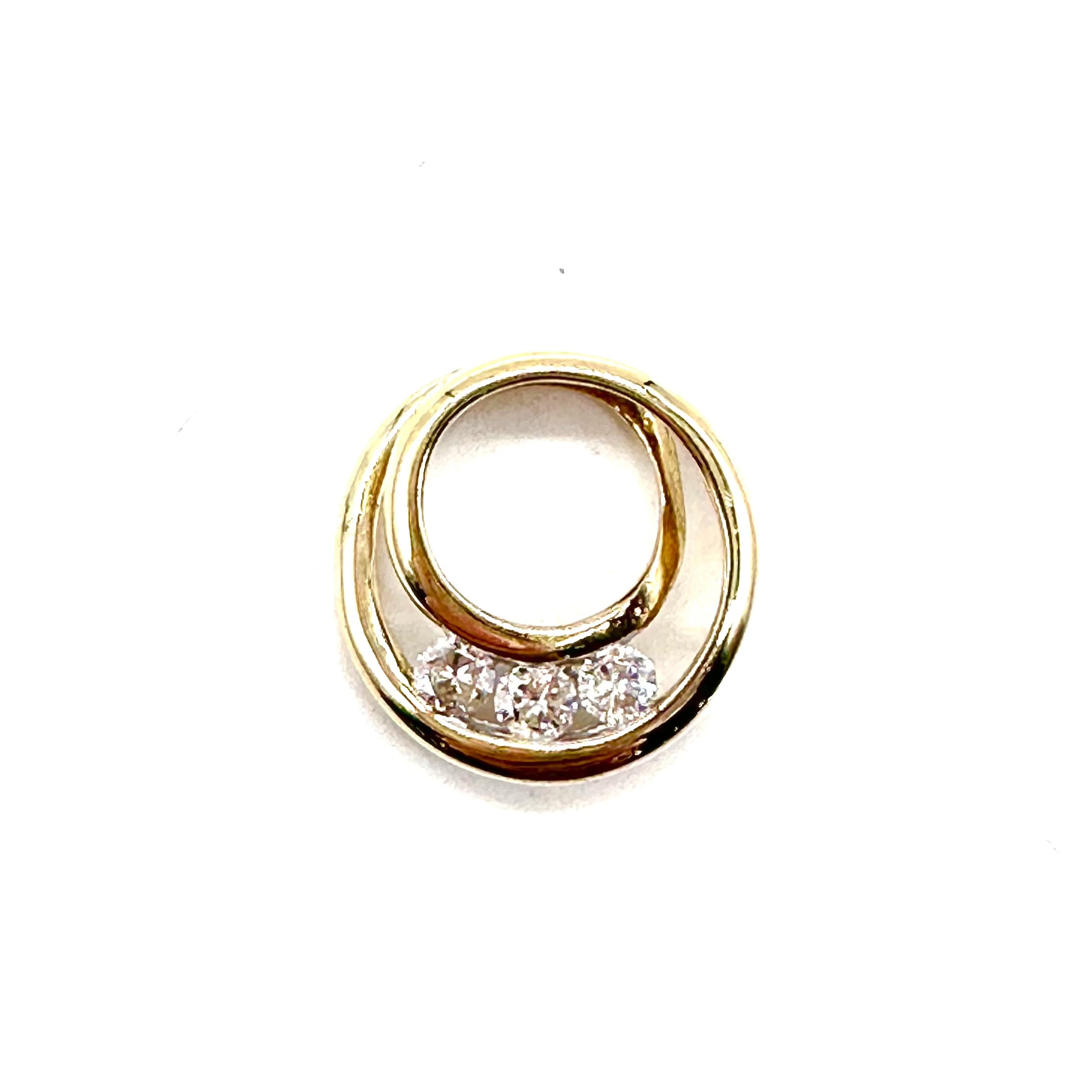 Round Diamond Slide Pendant Necklace - 14K Gold Plated Elegant Jewelry for Women - Perfect for Weddings, Anniversaries & Special Occasions