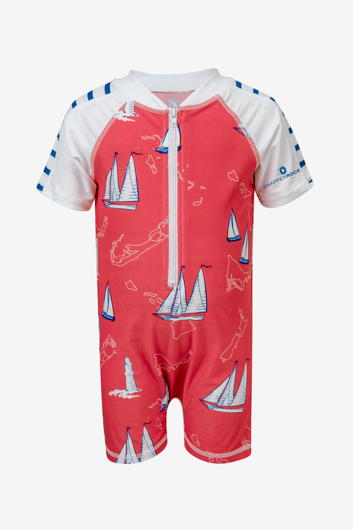 Baby Swimsuit with Cute Island Sail Print - UV Protection Swimwear for Infants & Toddlers - Perfect for Beach Vacations, Pool Parties & Summer Water Play