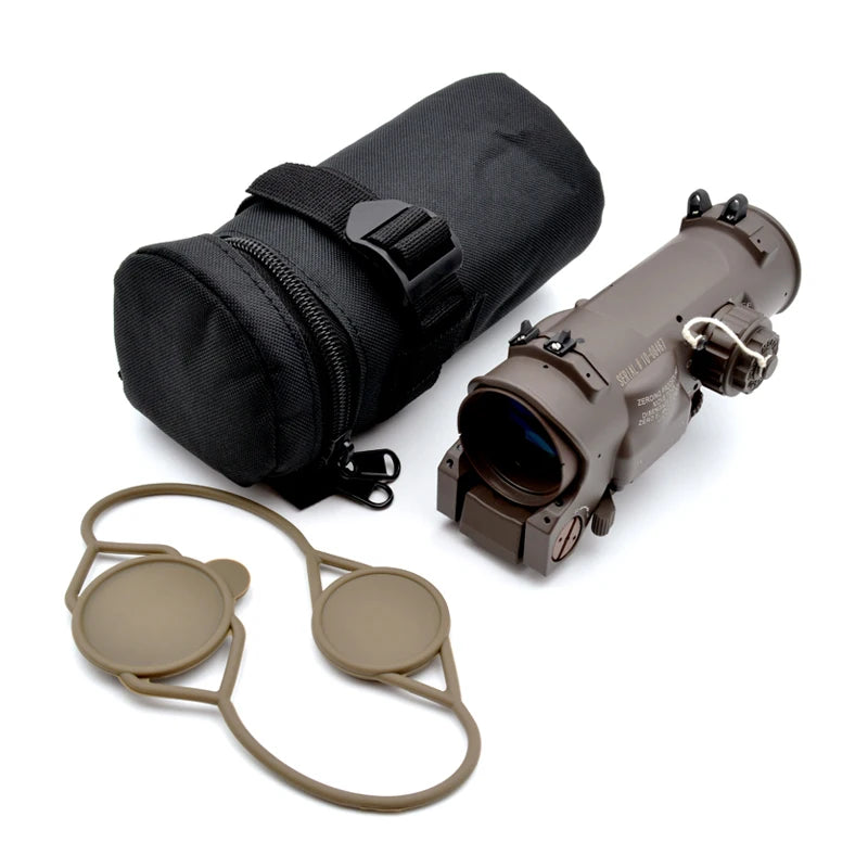 Tactical Rifle Scope DR 1-4x Fixed Dual Field of View with Red Illuminated Reticle - Full Markings for Airsoft, Hunting & Outdoor Shooting | Perfect for Low Light Conditions & Tactical Operations
