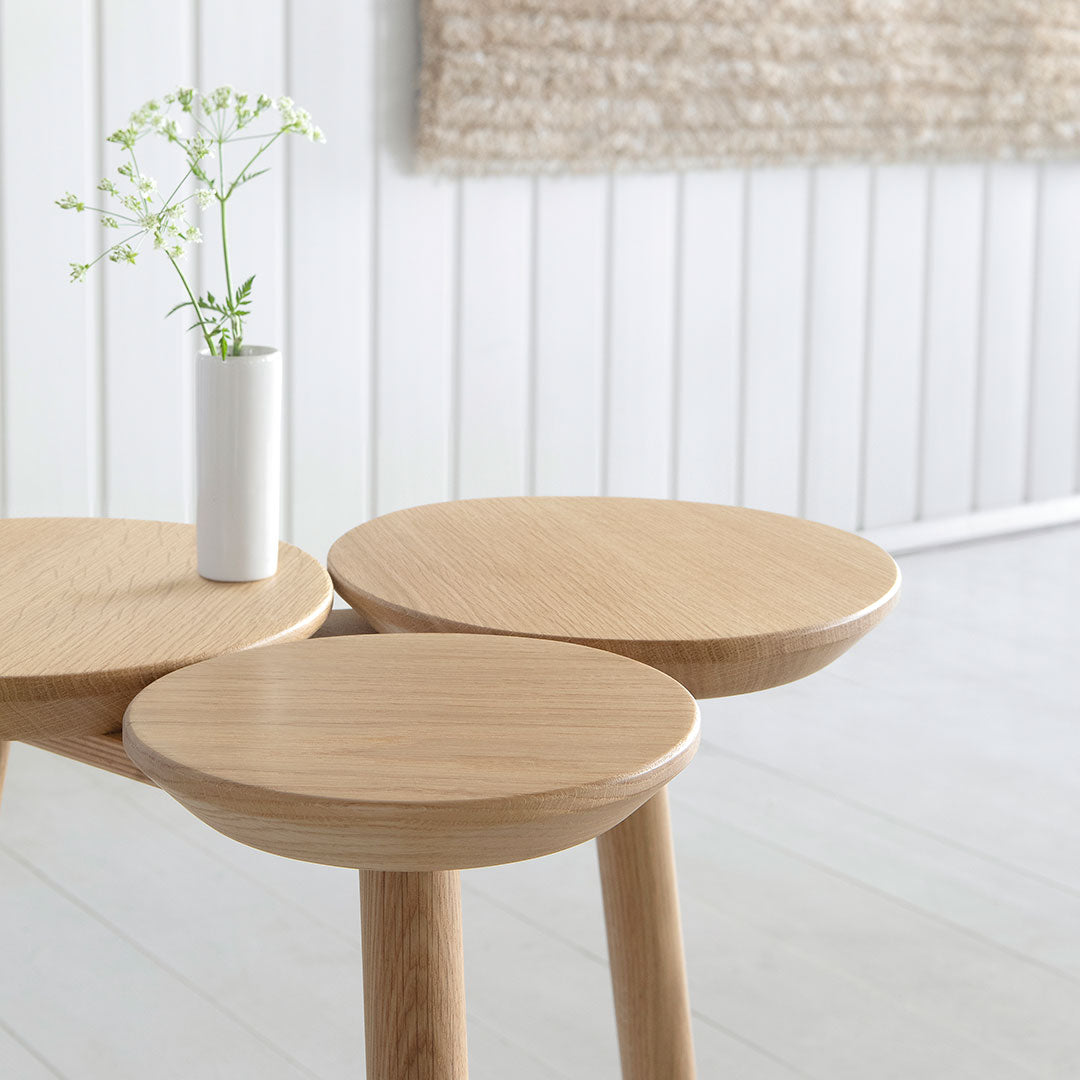 Nao Tamura July Stool Table by Nikari - Modern Scandinavian Wooden Side Table for Living Room, Bedroom, or Office Decor